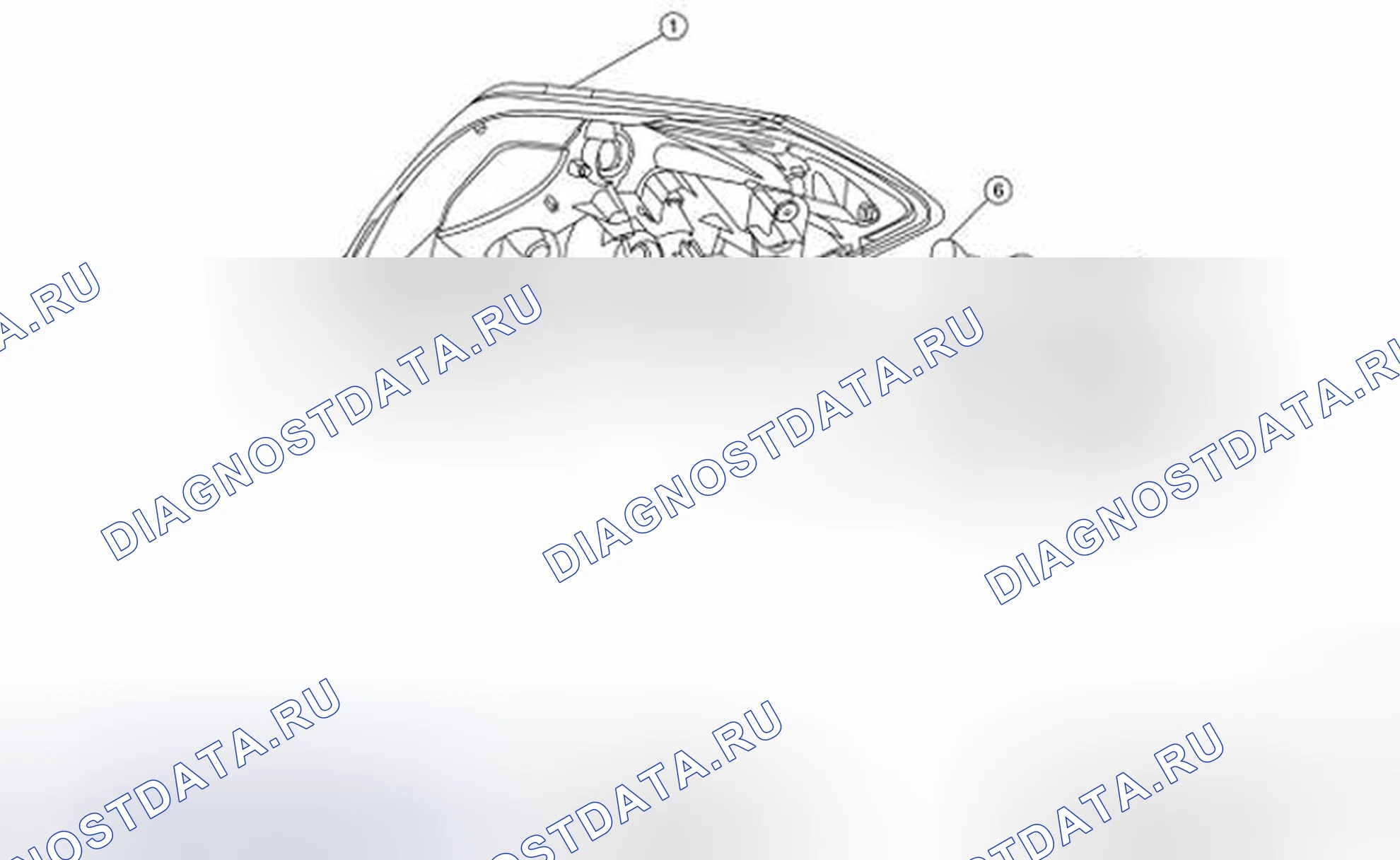 Рис. 92: Идентификация компонентов задней комбинированной лампы. Nissan Altima L32