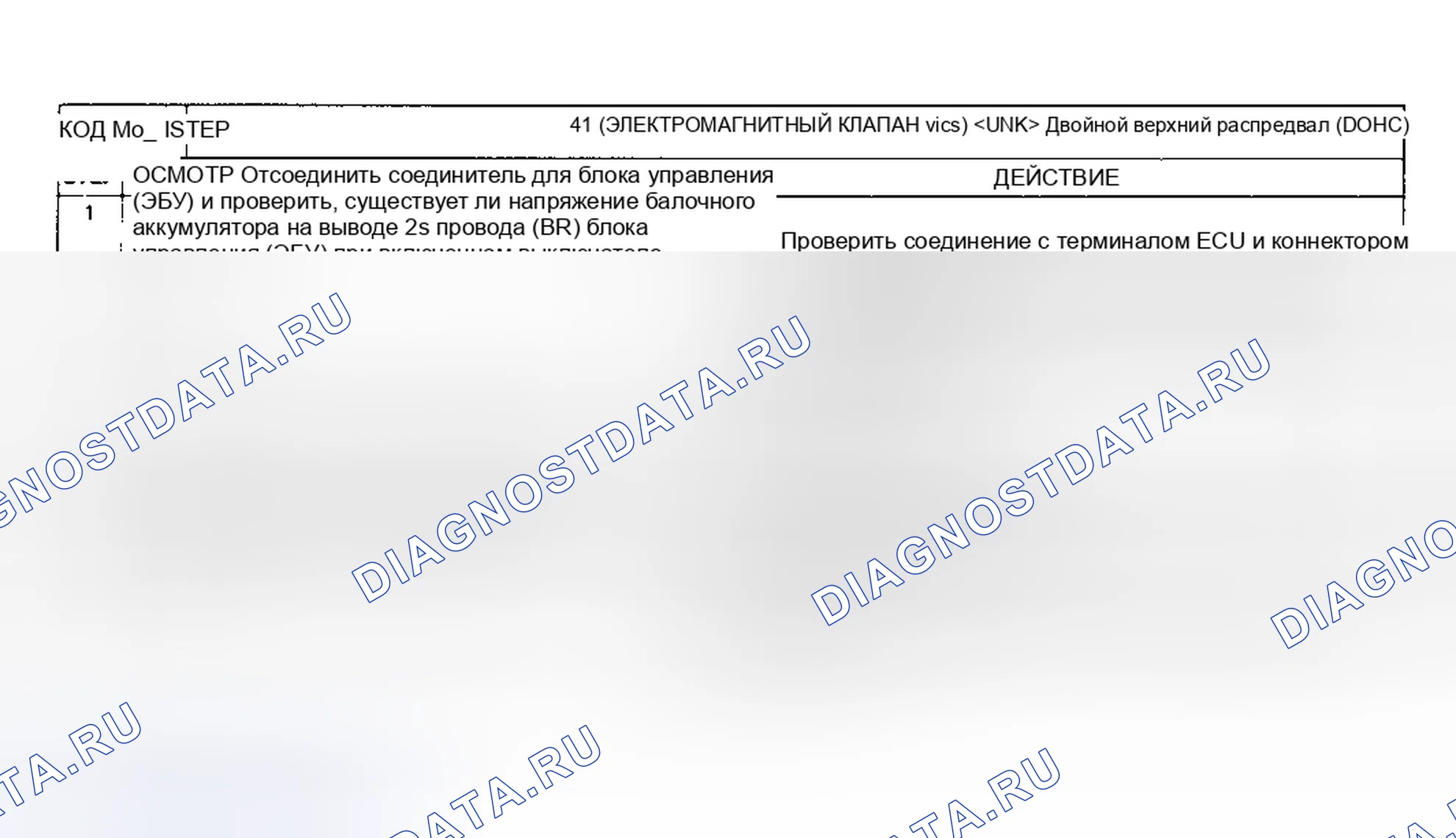 Рис. 30: Код неисправности № 41 Система зарядки с переменной инерцией Двойной верхний распредвал (Двойной верхний распредвал (DOHC)) Ex. Mx-3. Mazda Demio IDJ