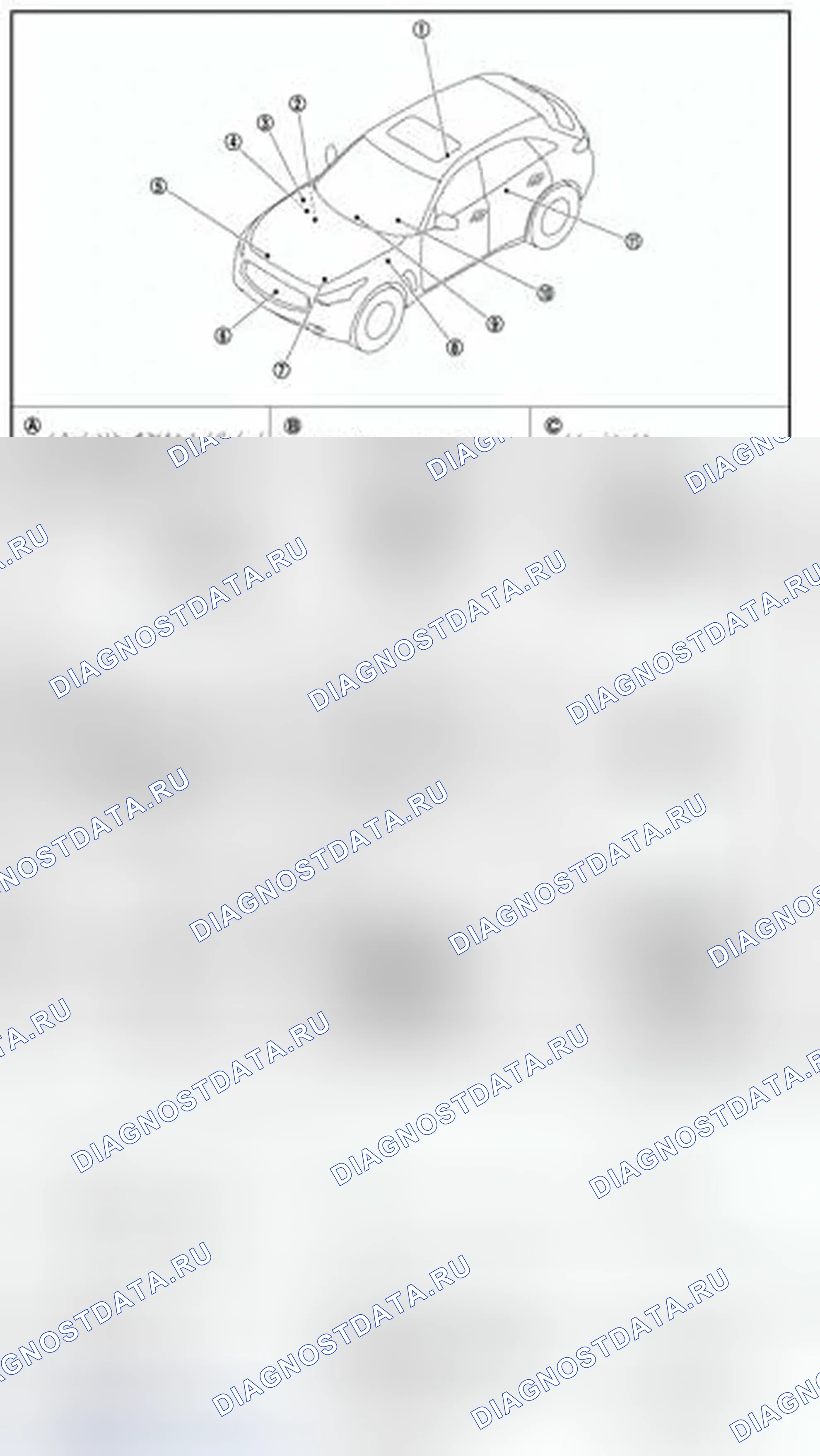 Рис. 68: ФУНКЦИЯ ЭФФЕКТА ИЗМЕРИТЕЛЯ: Расположение компонентов. Infiniti FX35 II