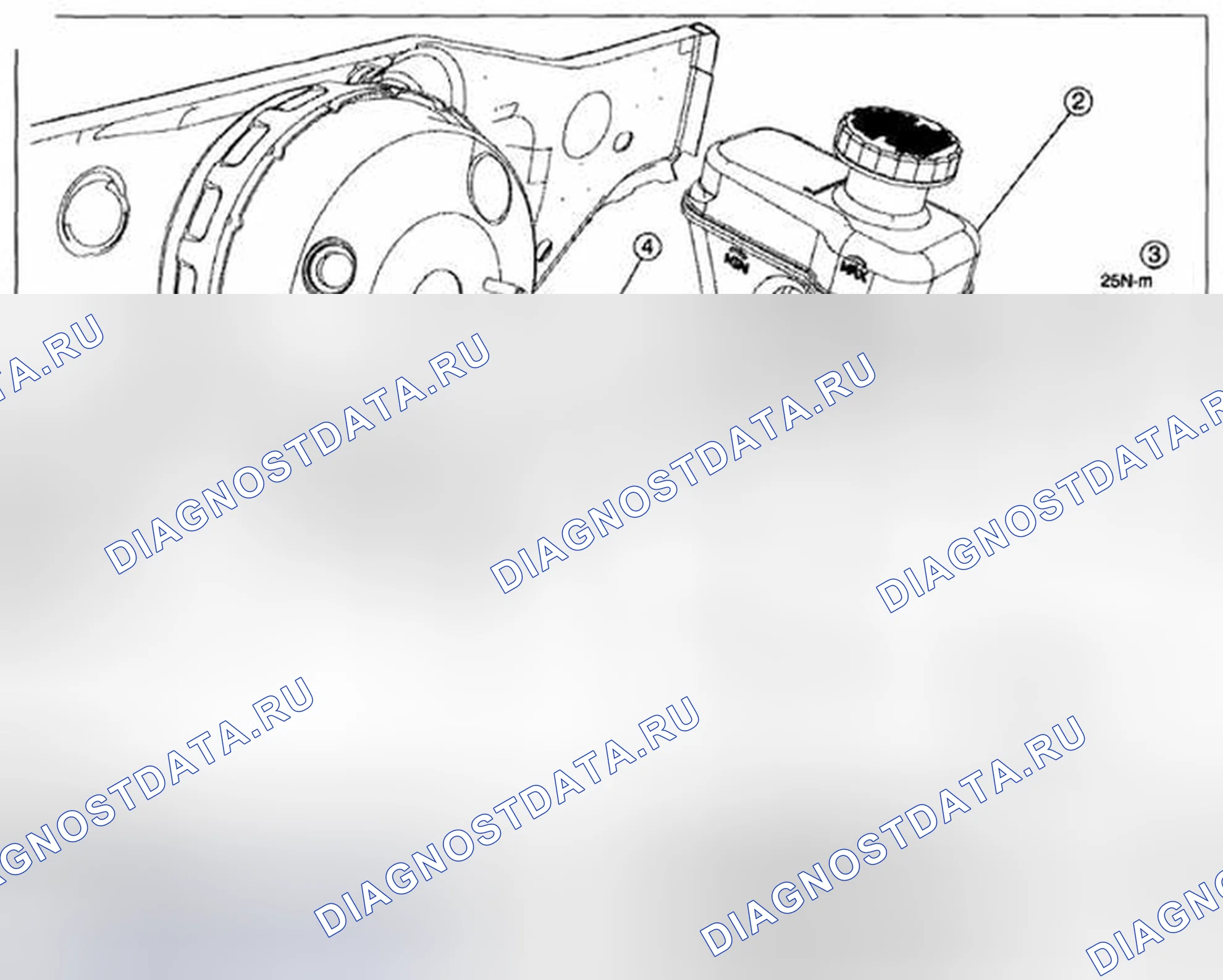 Рис. 4: ДЕМОНТАЖ / МОНТАЖ ГЛАВНОГО ТОРМОЗНОГО ЦИЛИНДРА. Mazda Tribute II