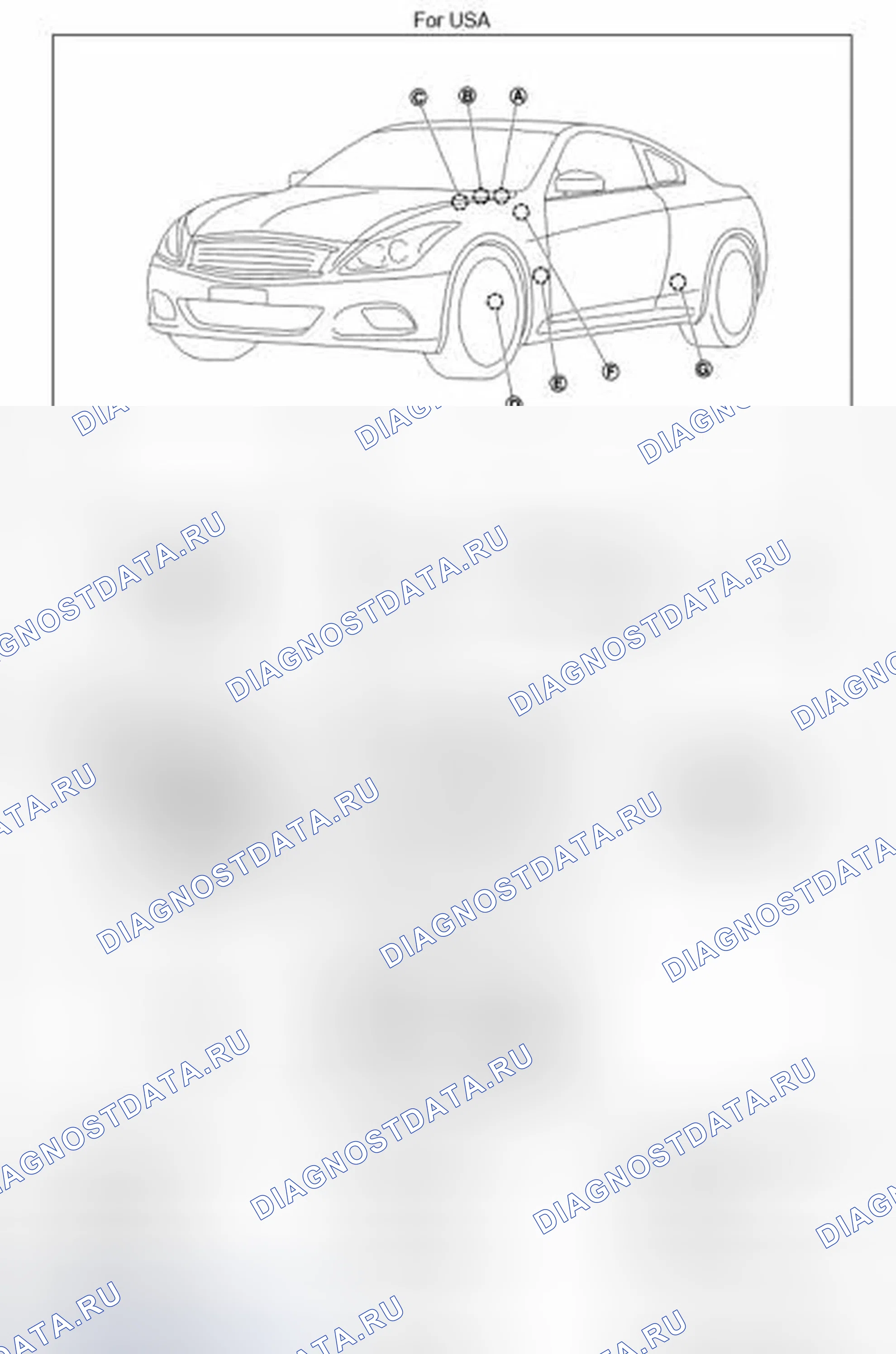Рис. 33: Расположение компонентов. Infiniti Q60 I