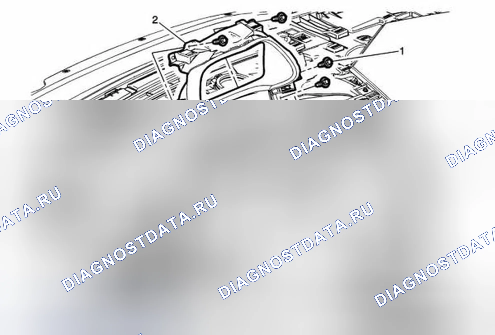 Рис. 92: Замена обрезной пластины кластера приборной панели. Cadillac ELR I