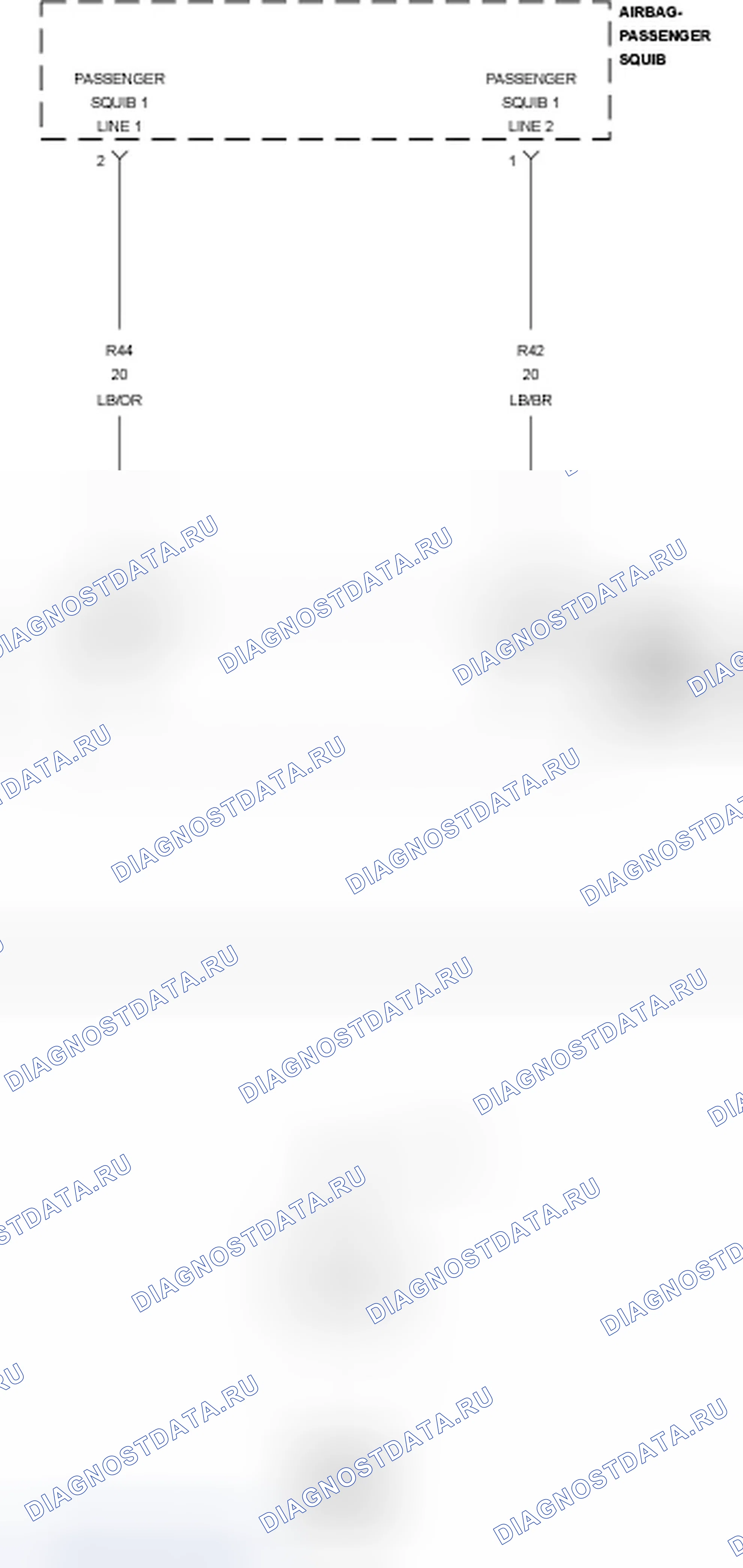 Рис. 61: B0010-11-ФРОНТАЛЬНАЯ КАБИНА ДЛЯ ПАССАЖИРОВ 1 - КОРОТКОЕ замыкание на массу. Dodge Charger VI