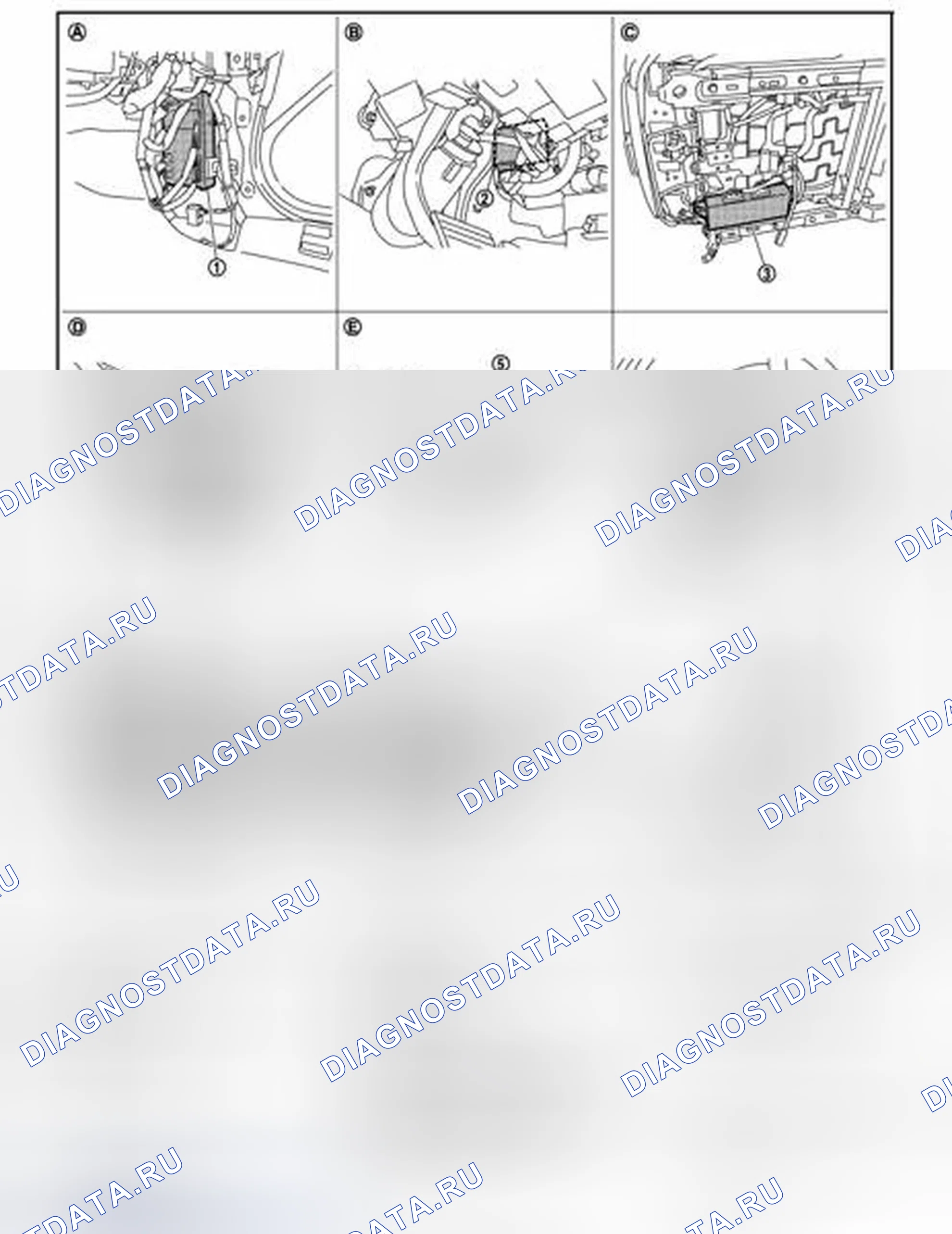 Рис. 432: ФУНКЦИЯ Питание WALK-IN: Расположение компонентов. Infiniti G37 IV рестайлинг