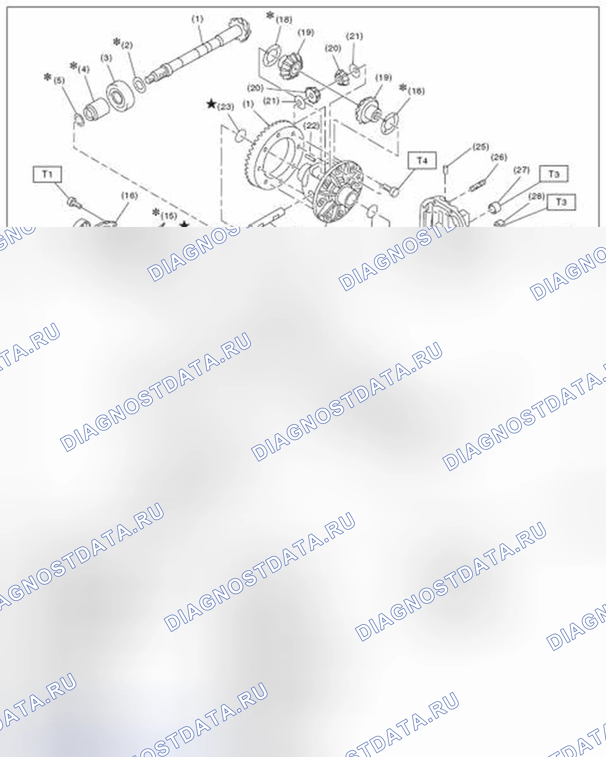 Рис. 325: ЗАДНИЙ ДИФФЕРЕНЦИАЛ (Т-ТИПА). Subaru Impreza WRX GE рестайлинг