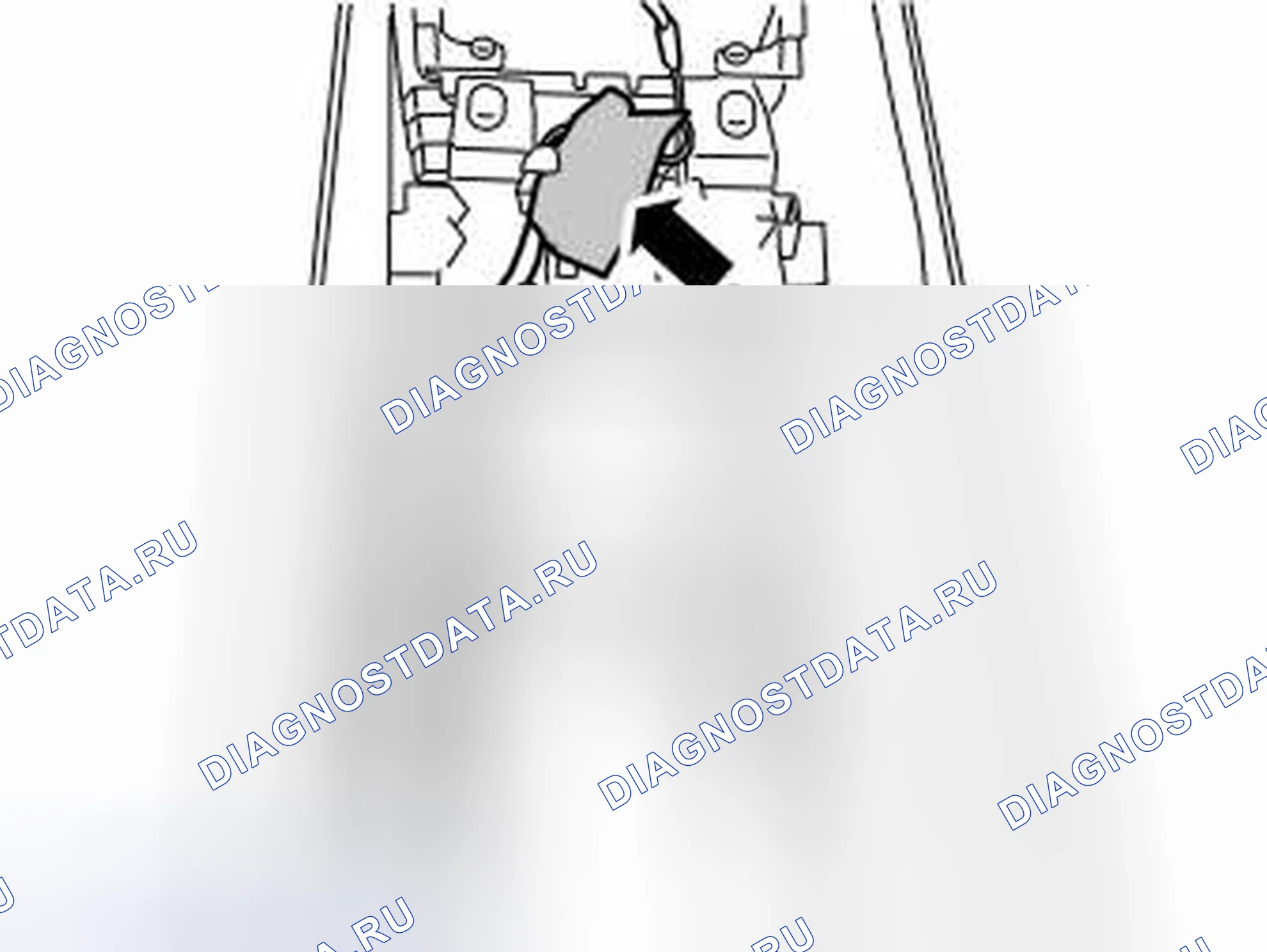 Рис. 68: Удаление светодиода в центральной консоли. Volvo V70 II