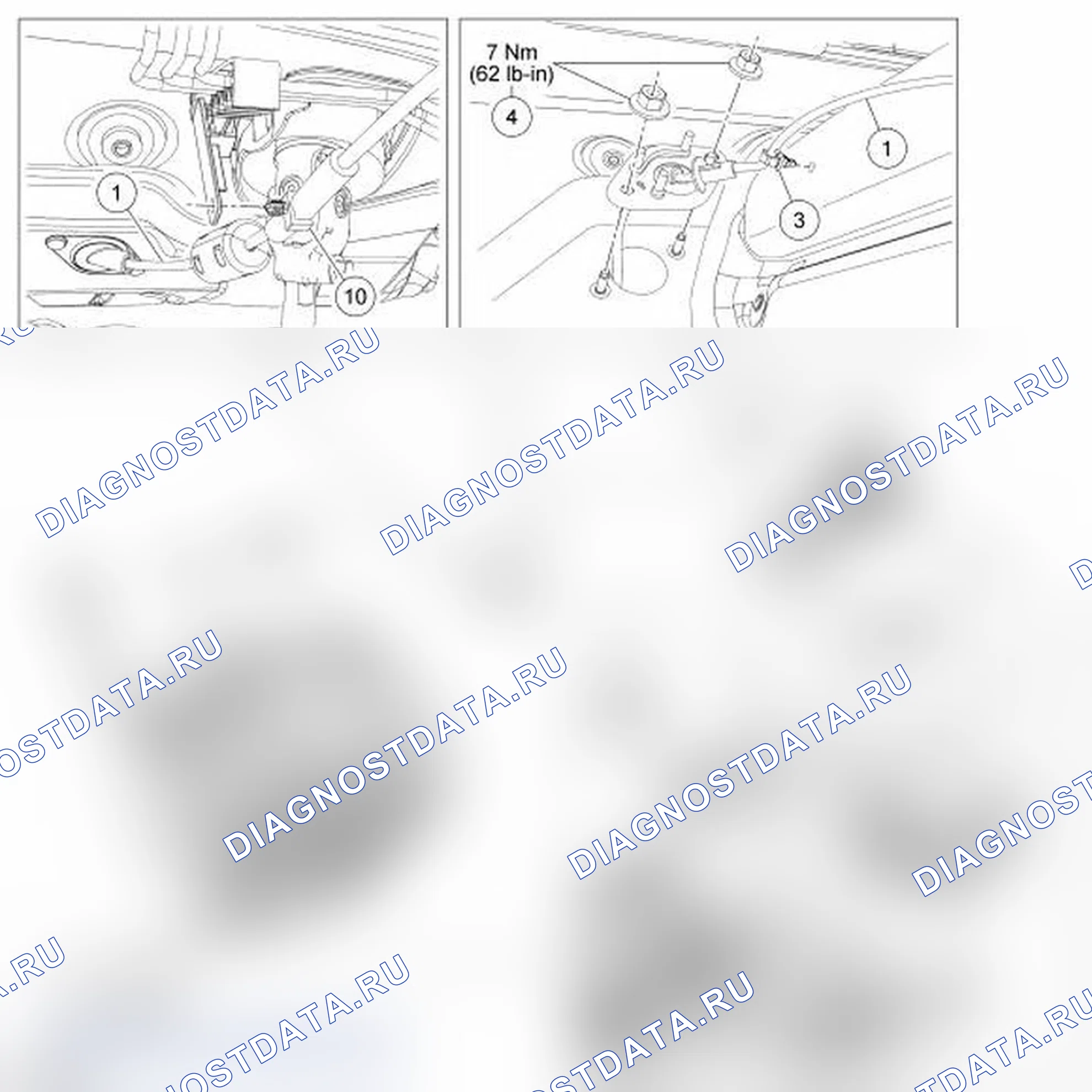 Рис. 2: Трос рычага селектора. Ford Taurus V