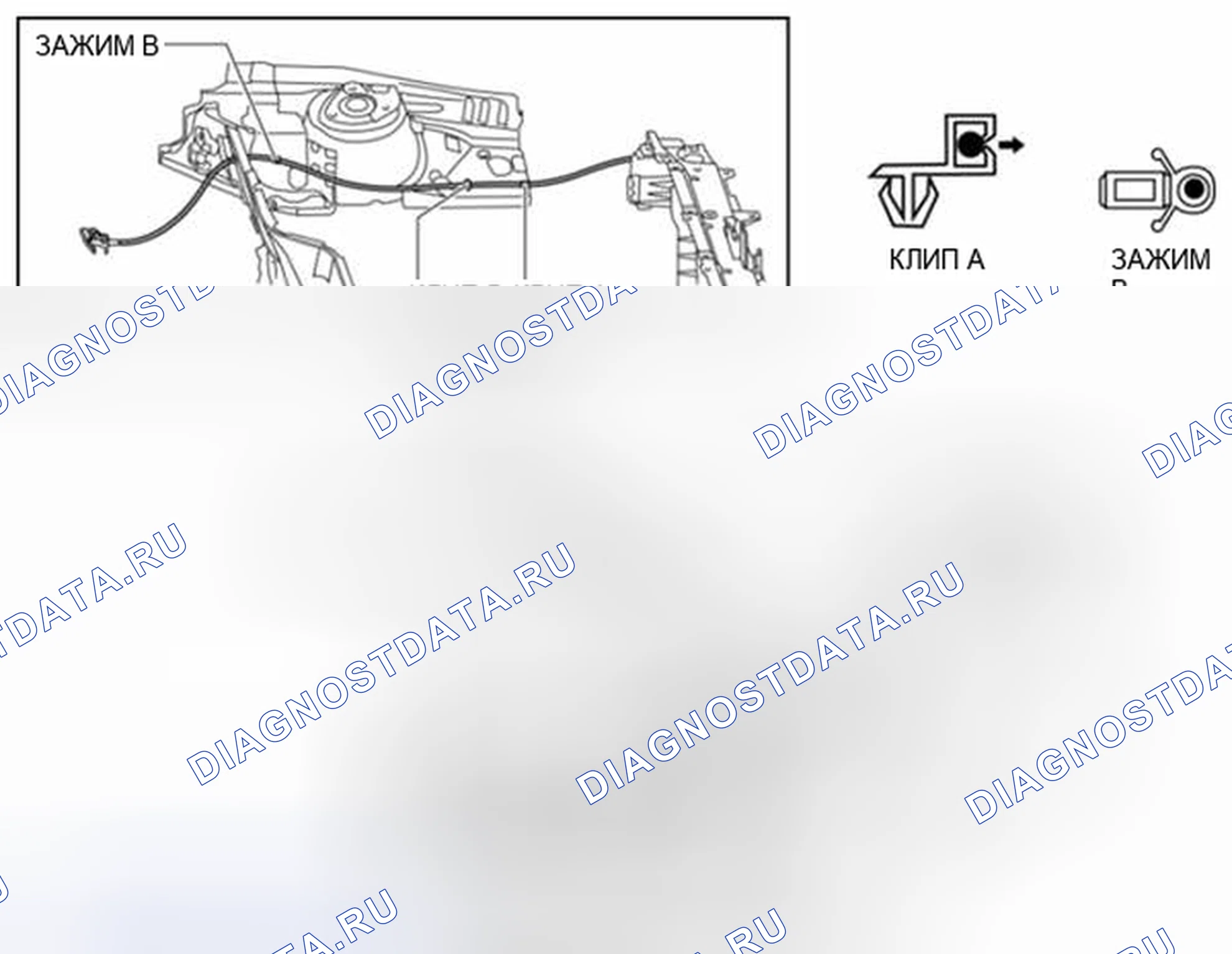 Рис. 53: СНЯТИЕ / УСТАНОВКА КАБЕЛЯ ОТКИДНОЙ КРЫШКИ. Mazda 3 BL рестайлинг