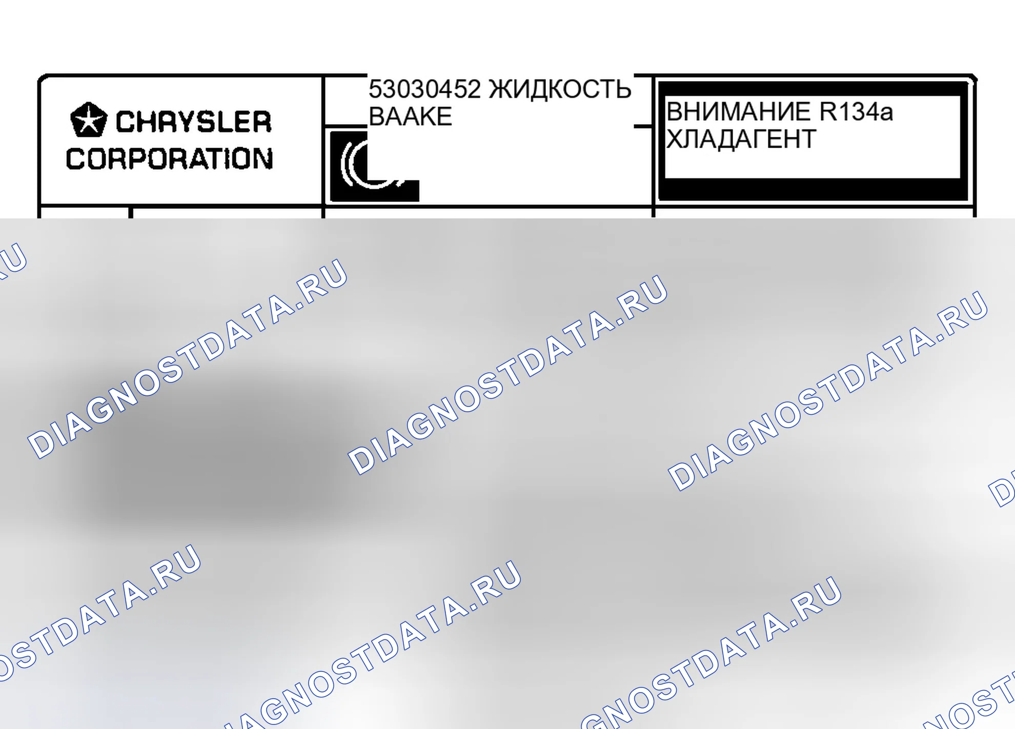 Рис. 1: Маркировка кондиционеров под капотом. Chrysler LHS II