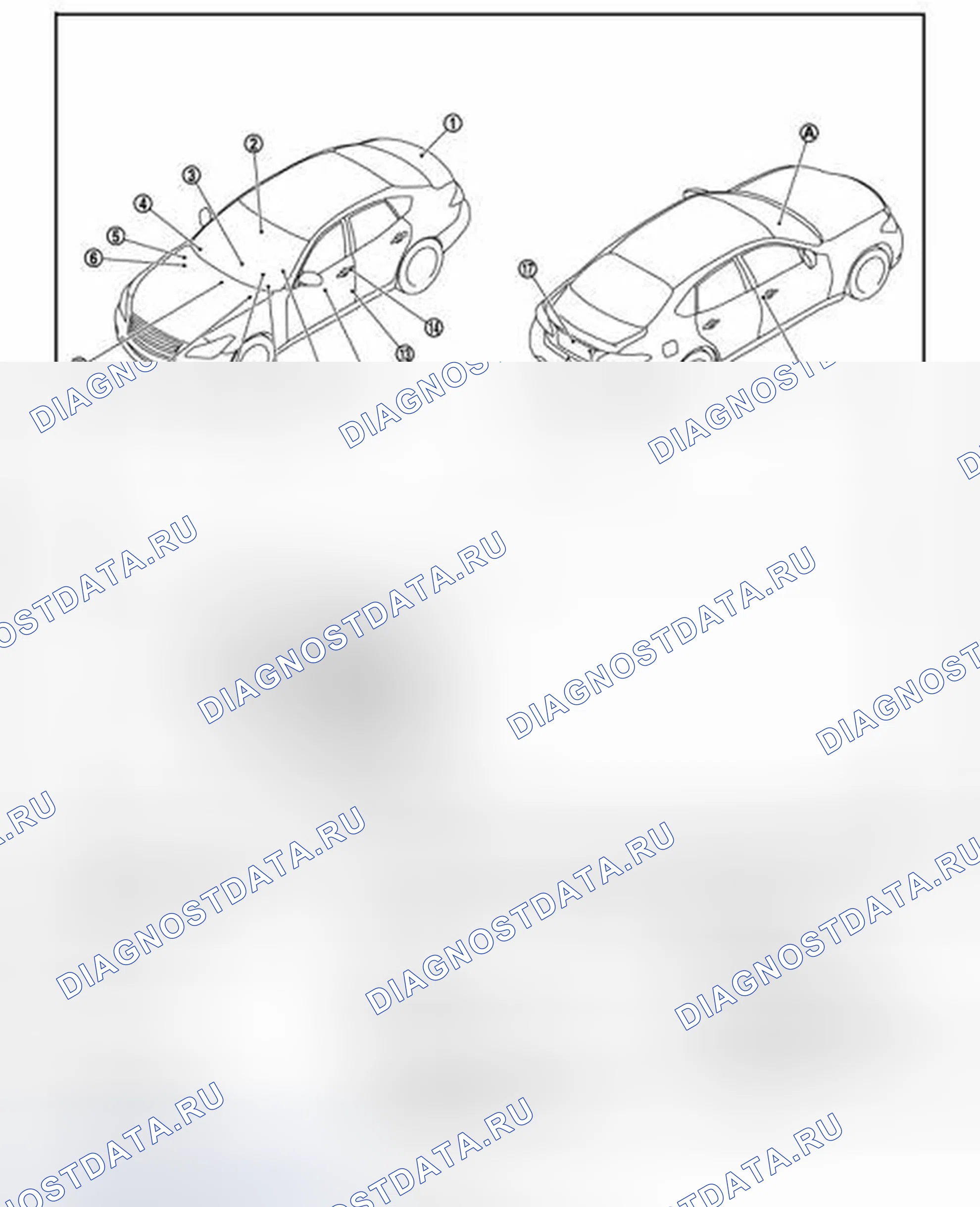 Рис. 117: Расположение компонентов. Infiniti M56 IV