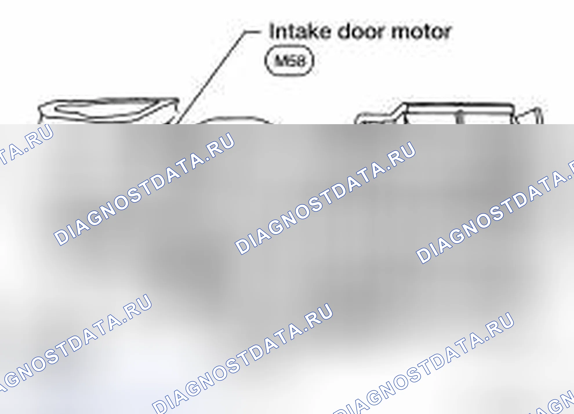 Рис. 121: Идентификация двигателя впускной двери. Nissan Frontier D40