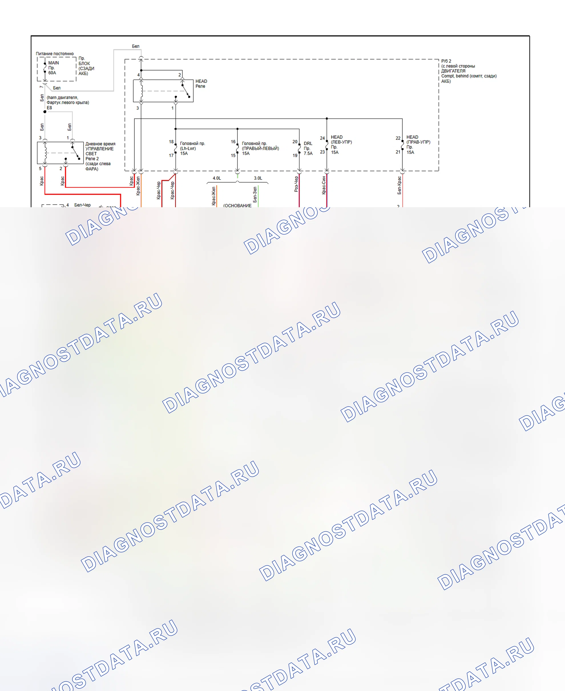 Рис. 13: Схема подключения системы фар (SC300 и SC400). Haval H9 I