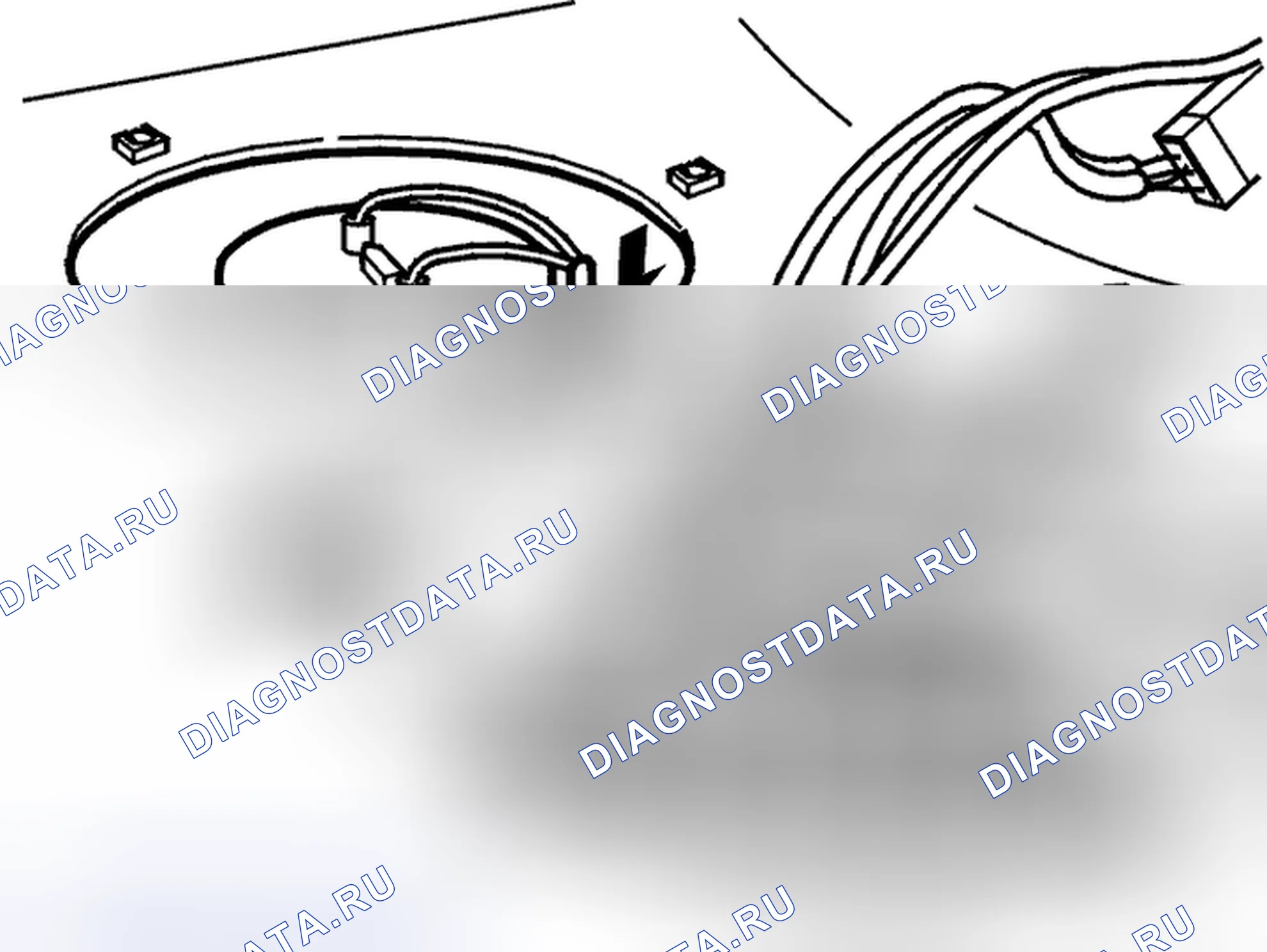 Рис. 41: Прокладка жгута проводов. Volvo C70 I