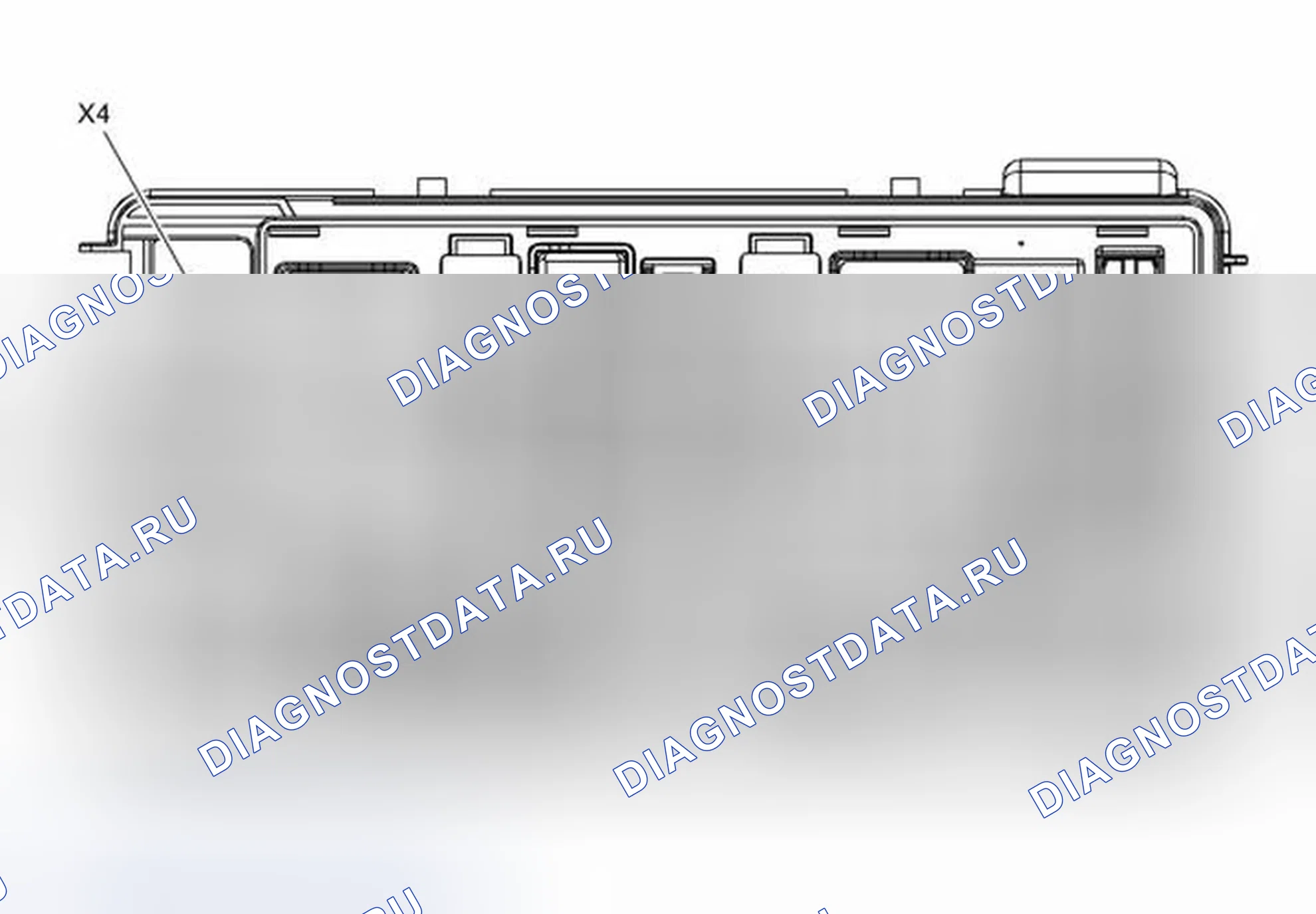 Рис. 2: Блок предохранителей X50A - вид сверху под капотом. Chevrolet Spark M300