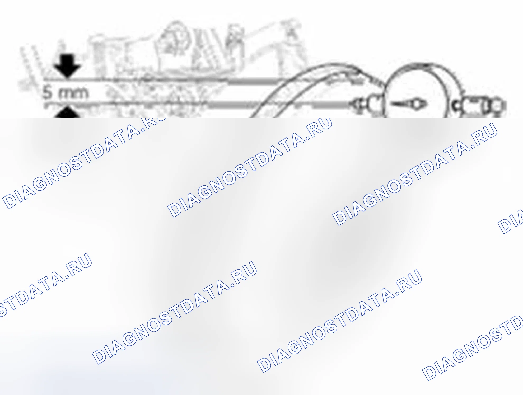 Рис. 30: Проверка биения переднего тормозного диска. Hyundai Sonata VI