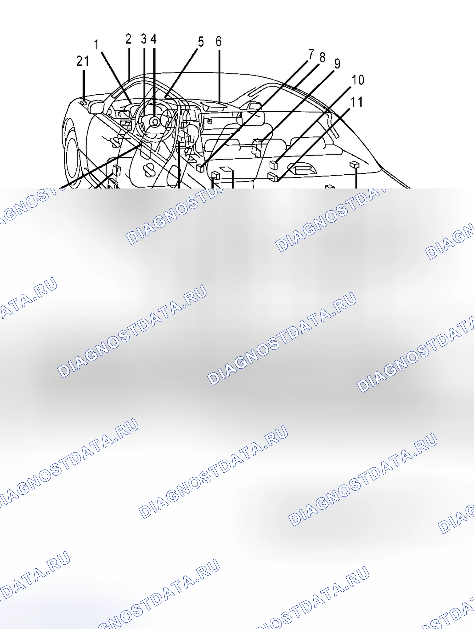 Рис. 18: РАСПОЛОЖЕНИЕ КОМПОНЕНТОВ. Honda Accord II