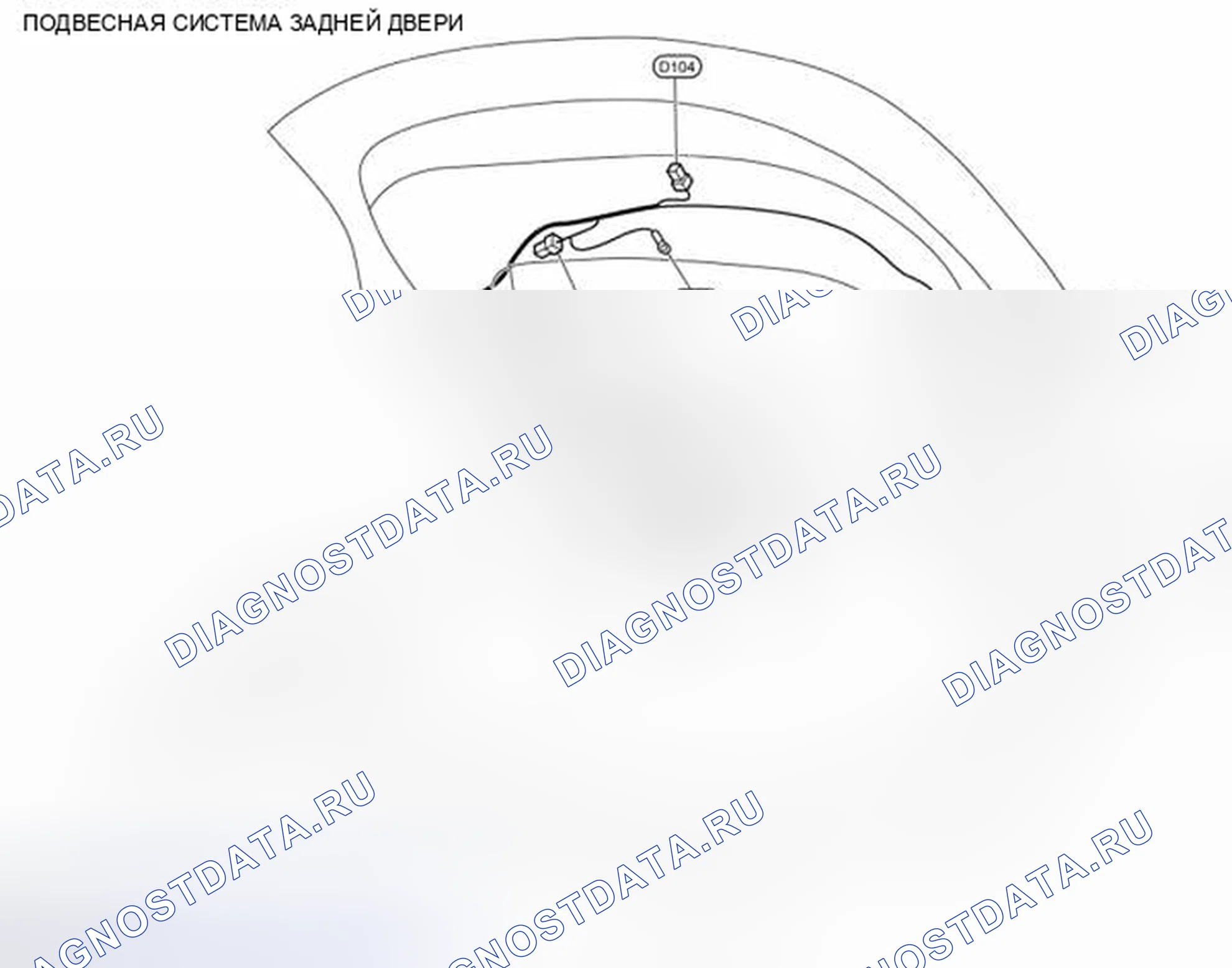 Рис. 88: Подвесная система задней двери. Honda MDX I