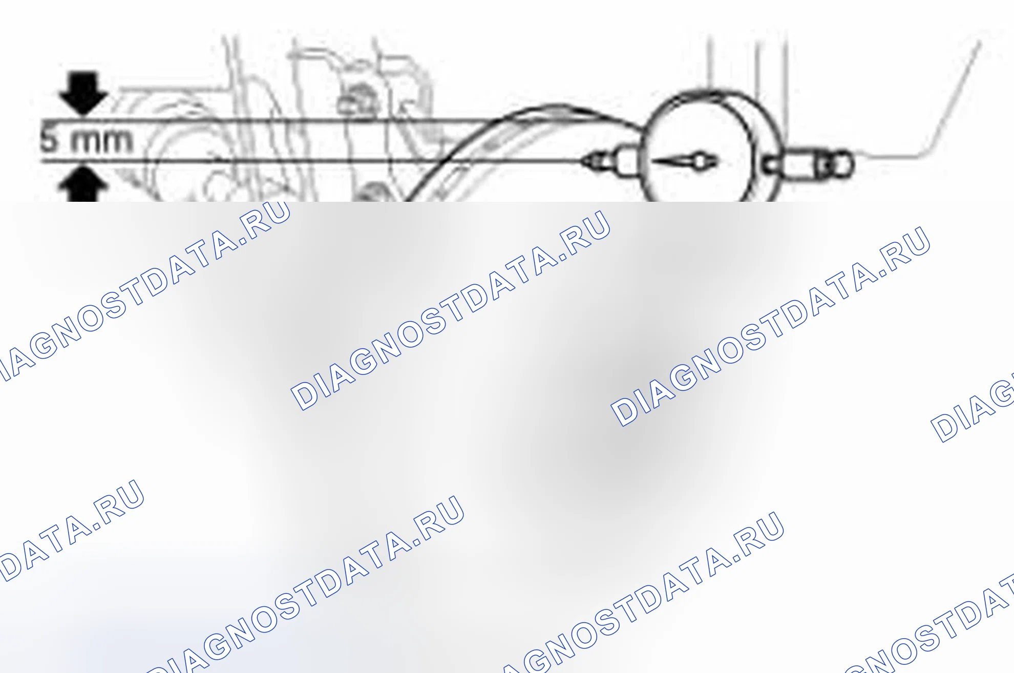 Рис. 38: Проверка биения переднего тормозного диска. Hyundai Tucson II