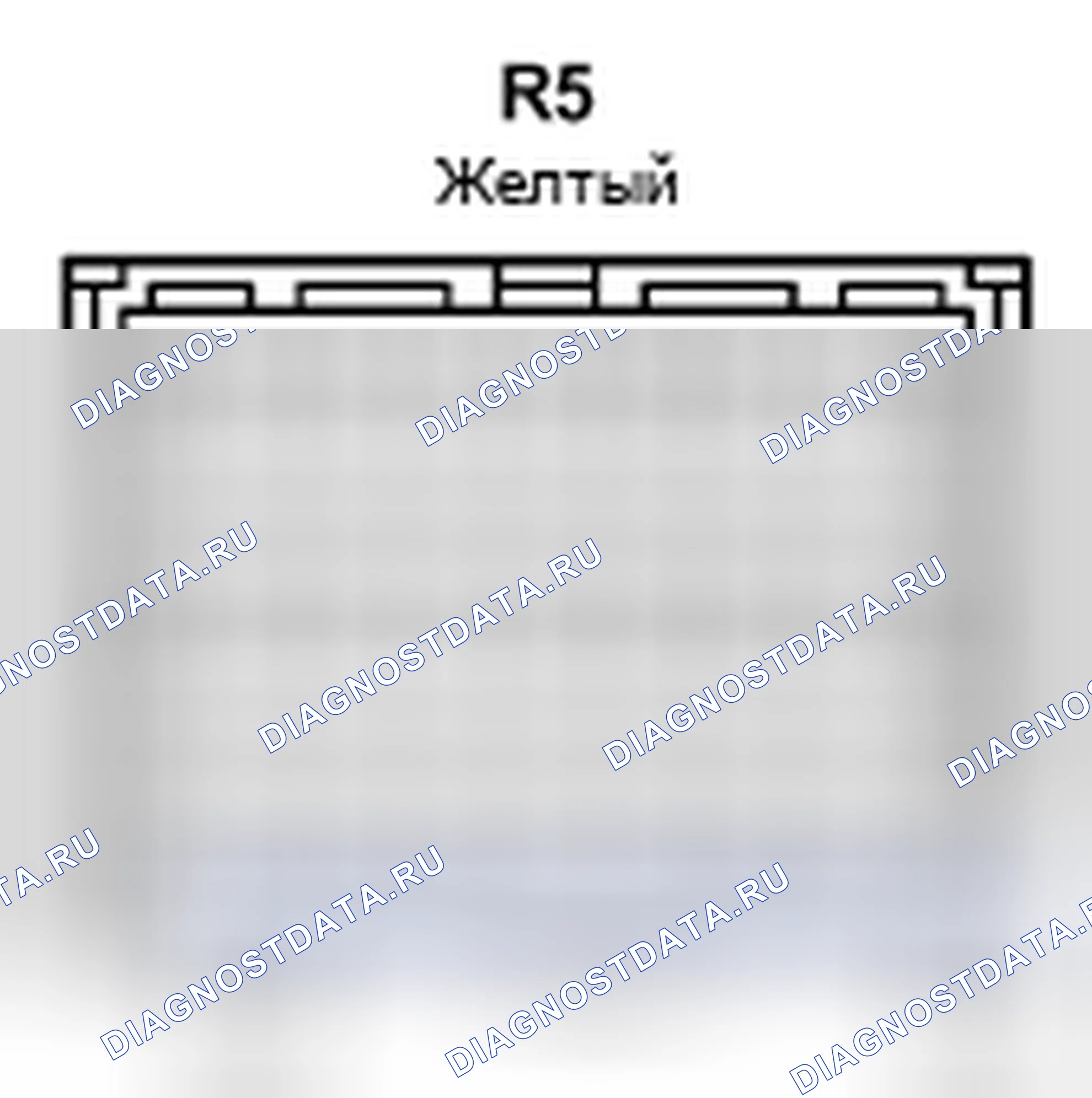 Рис. 685: Вид с торца разъема ECU центральной подушки безопасности (R5). Lexus LS IV