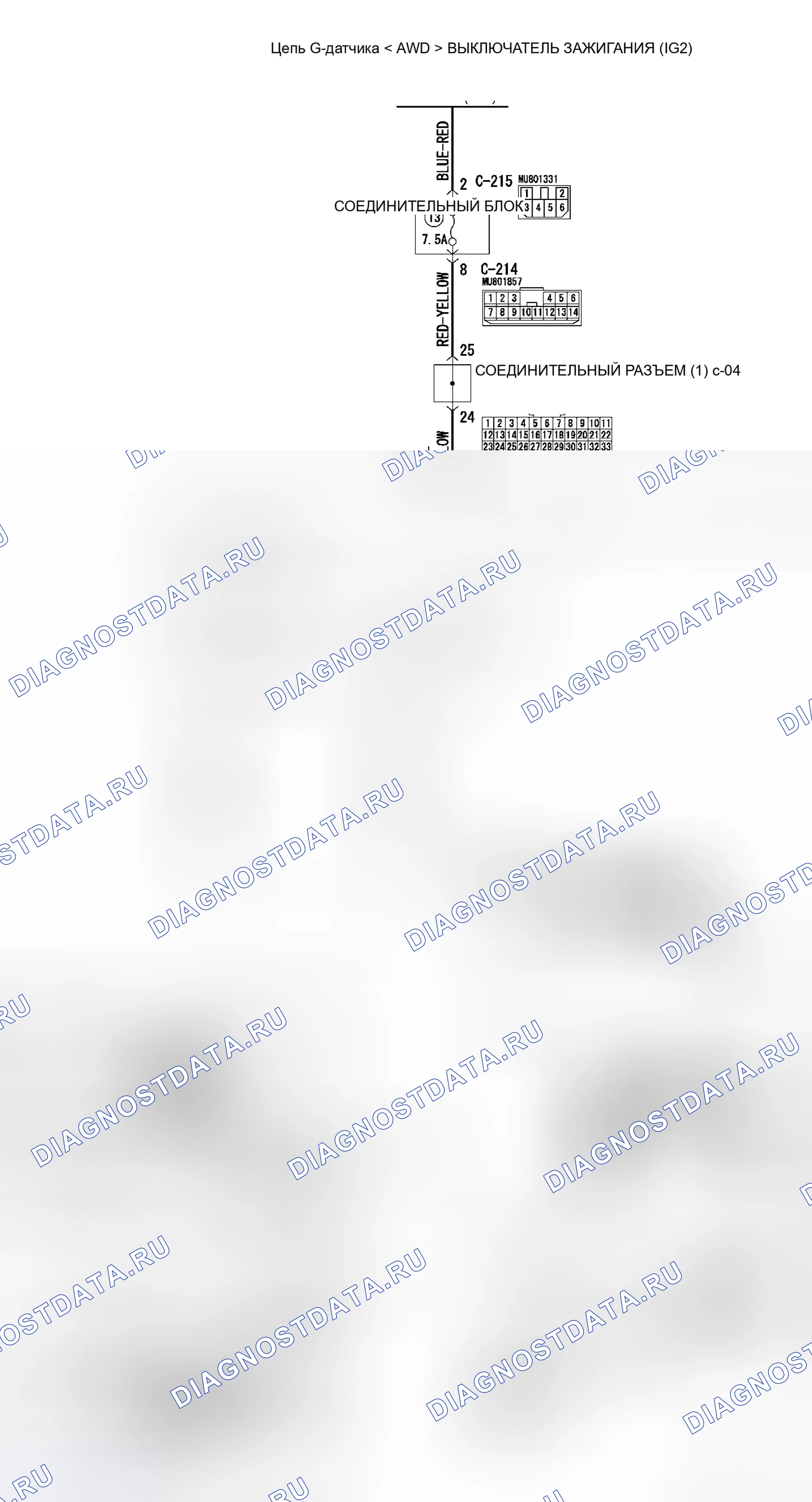 Рис. 212: расшифровка кода ошибки C1381 Straight G SNSR. stuck / низкий gain; Дтц хтагх1 Stright Г СНСР.НИЖНЕЕ напряжение; д C1382 C1383. Mitsubishi Endeavor I