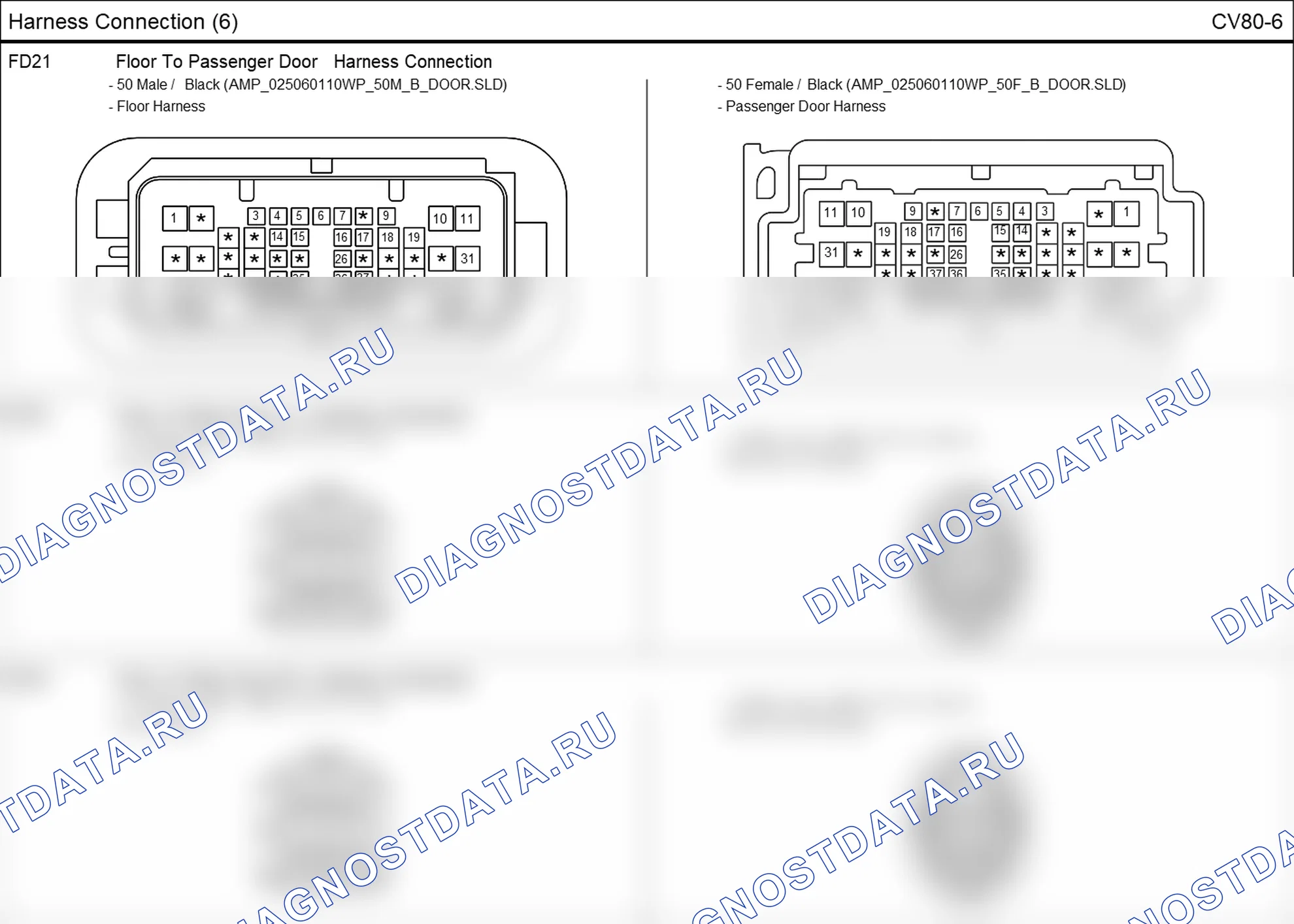 Распиновка разъёма FD21 — harness connection. Hyundai GRAND i10/Xcent BA