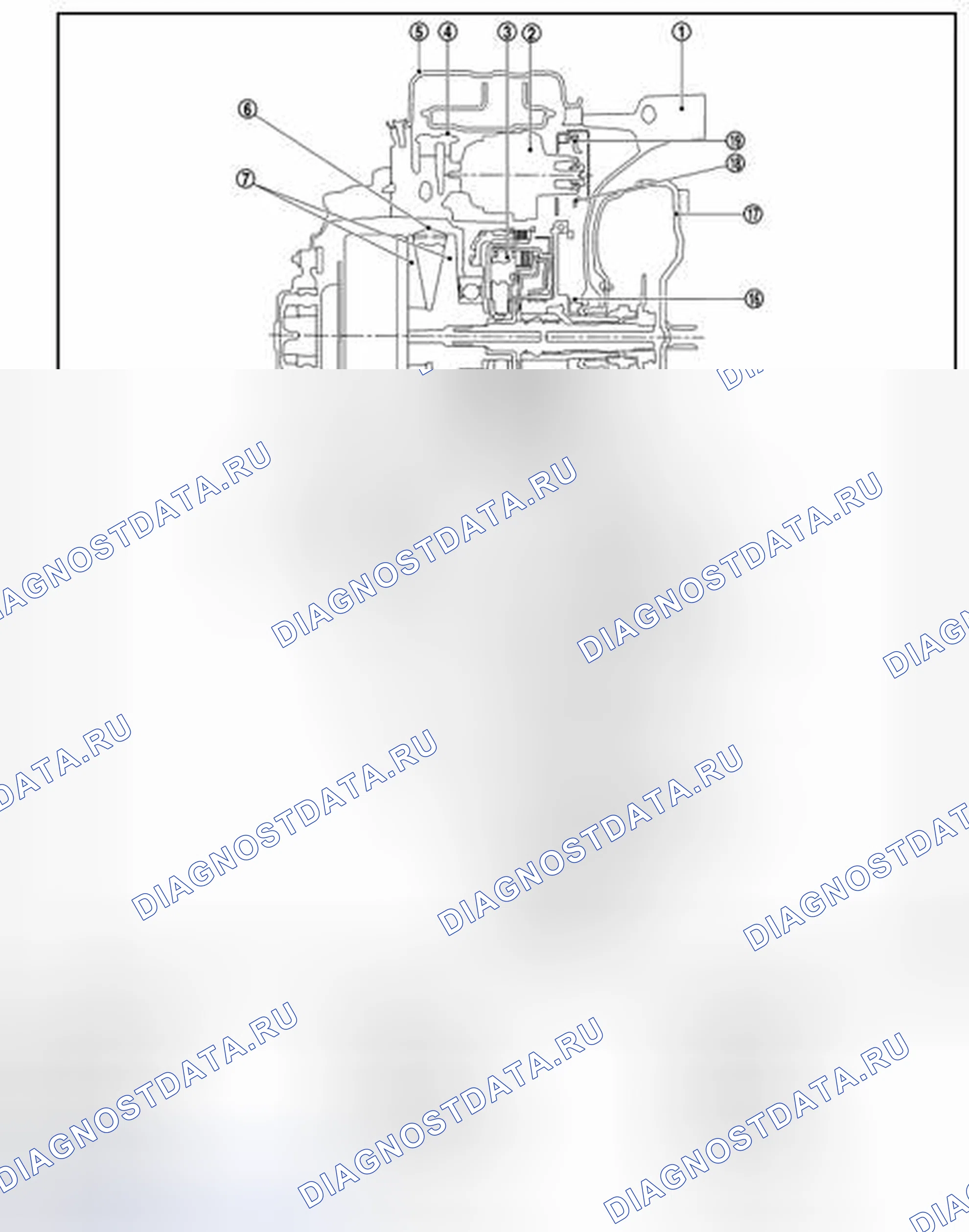Рис. 1: трансмиссия: поперечное сечение. Nissan Altima L33