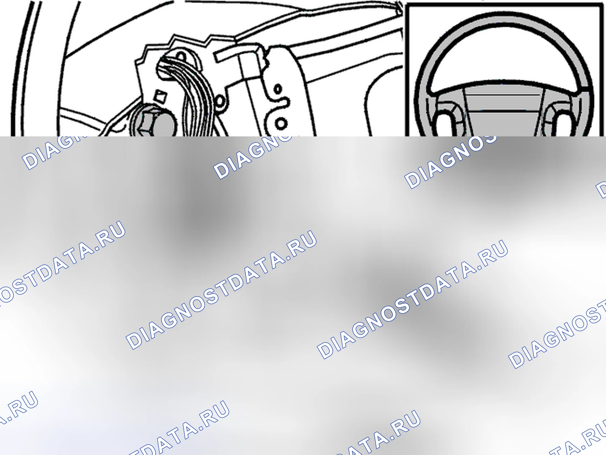Рис. 136: Установить рулевое колесо и проверить положение руля. Volvo V70 II