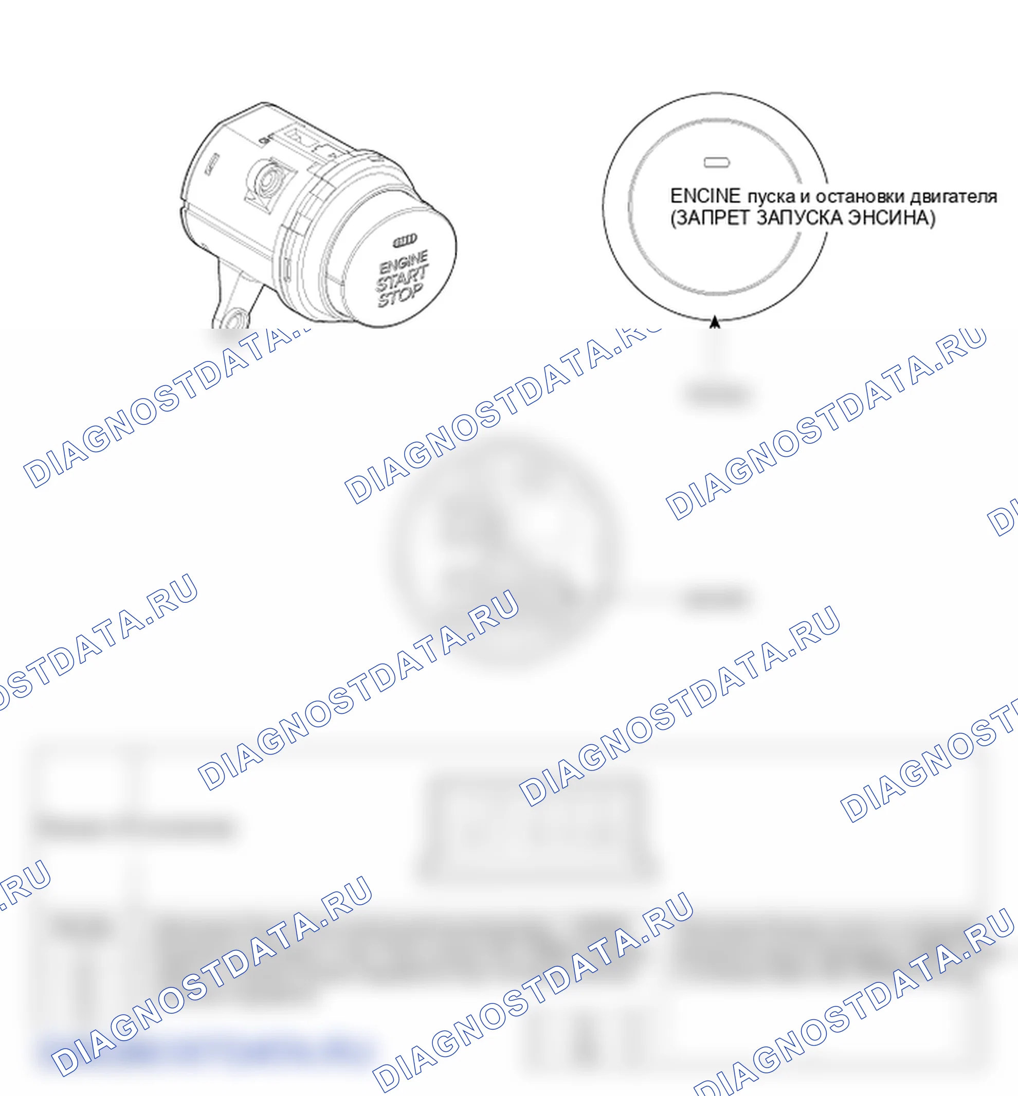 Детали кнопки пуска/останова. Hyundai ix35 EL