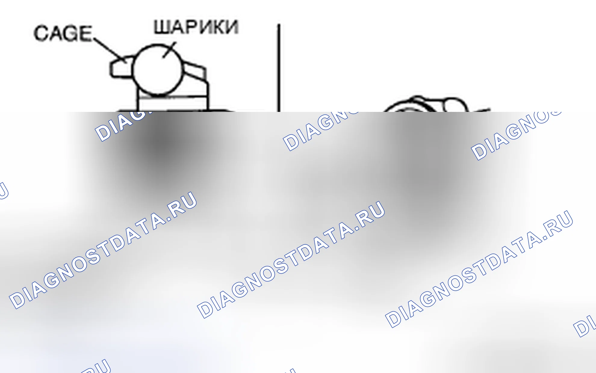 Рис. 55: Клетка, внутреннее кольцо, шарики, защелкивающееся кольцо в сборе Примечание. Mazda CX-9 I