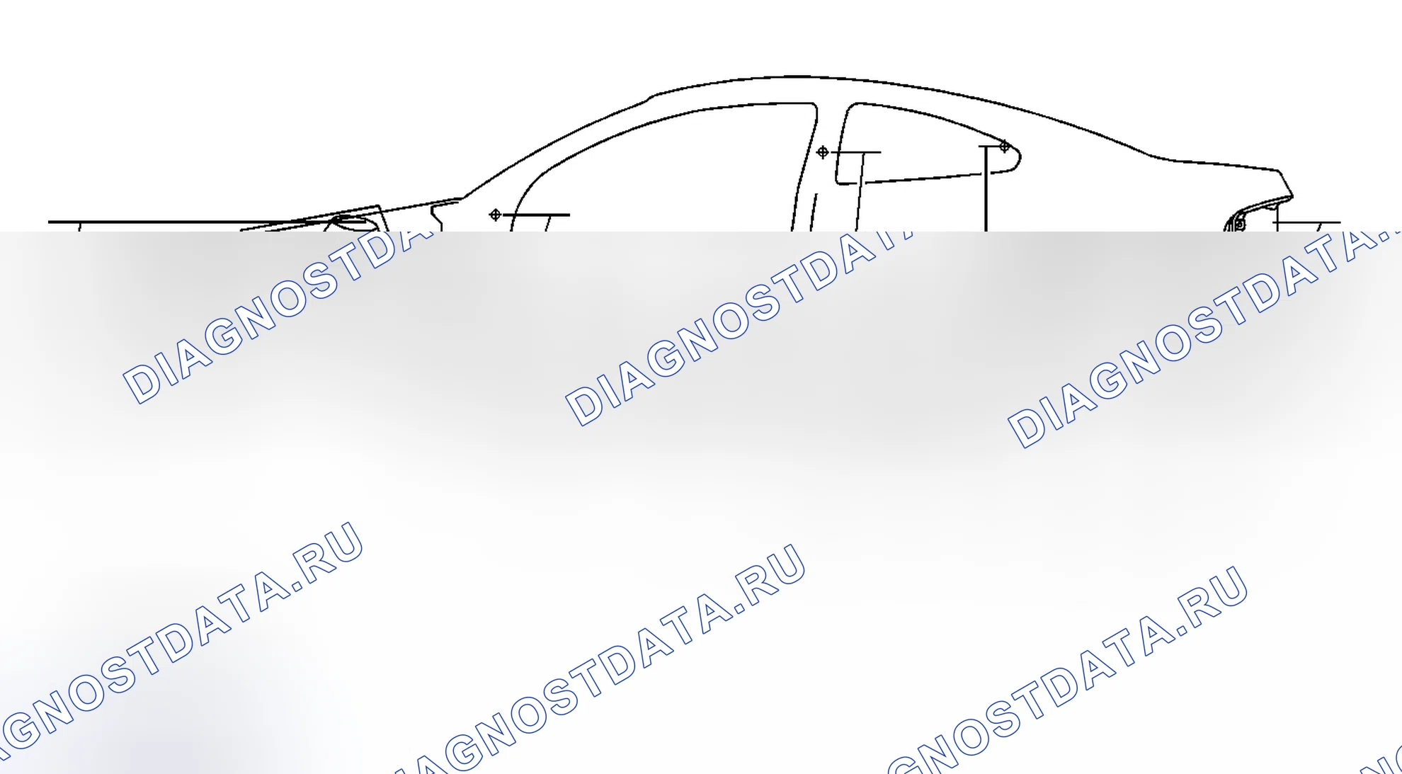 Рис. 13: Размеры - корпус. Hyundai XG I рестайлинг