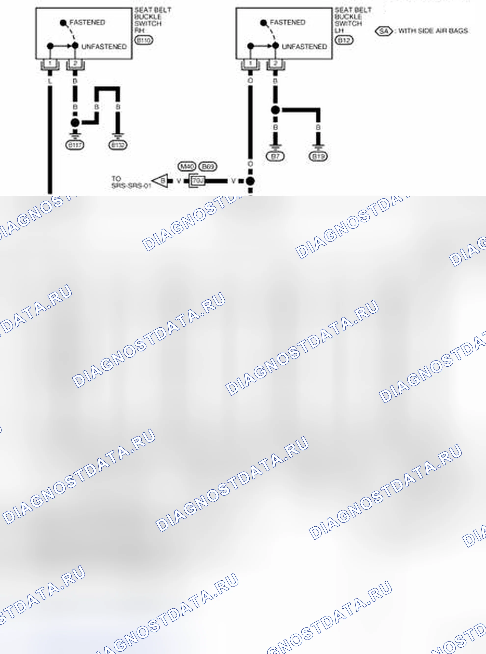 Рис. 28: электросхема идентификации - SRS-SRS-04. Nissan Pathfinder III