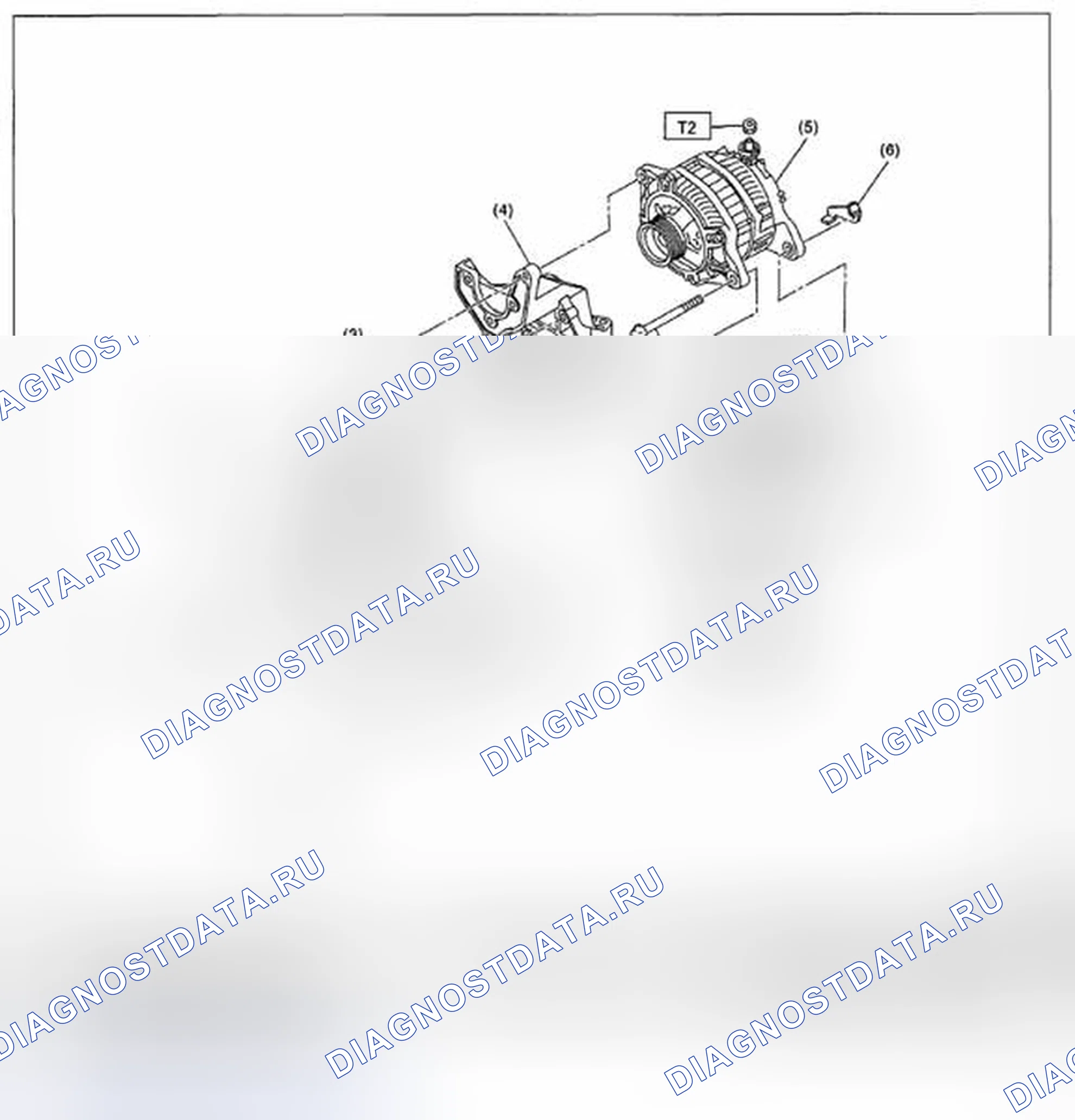 Рис. 63: КРОНШТЕЙН ГЕНЕРАТОРА. Subaru Outback BR