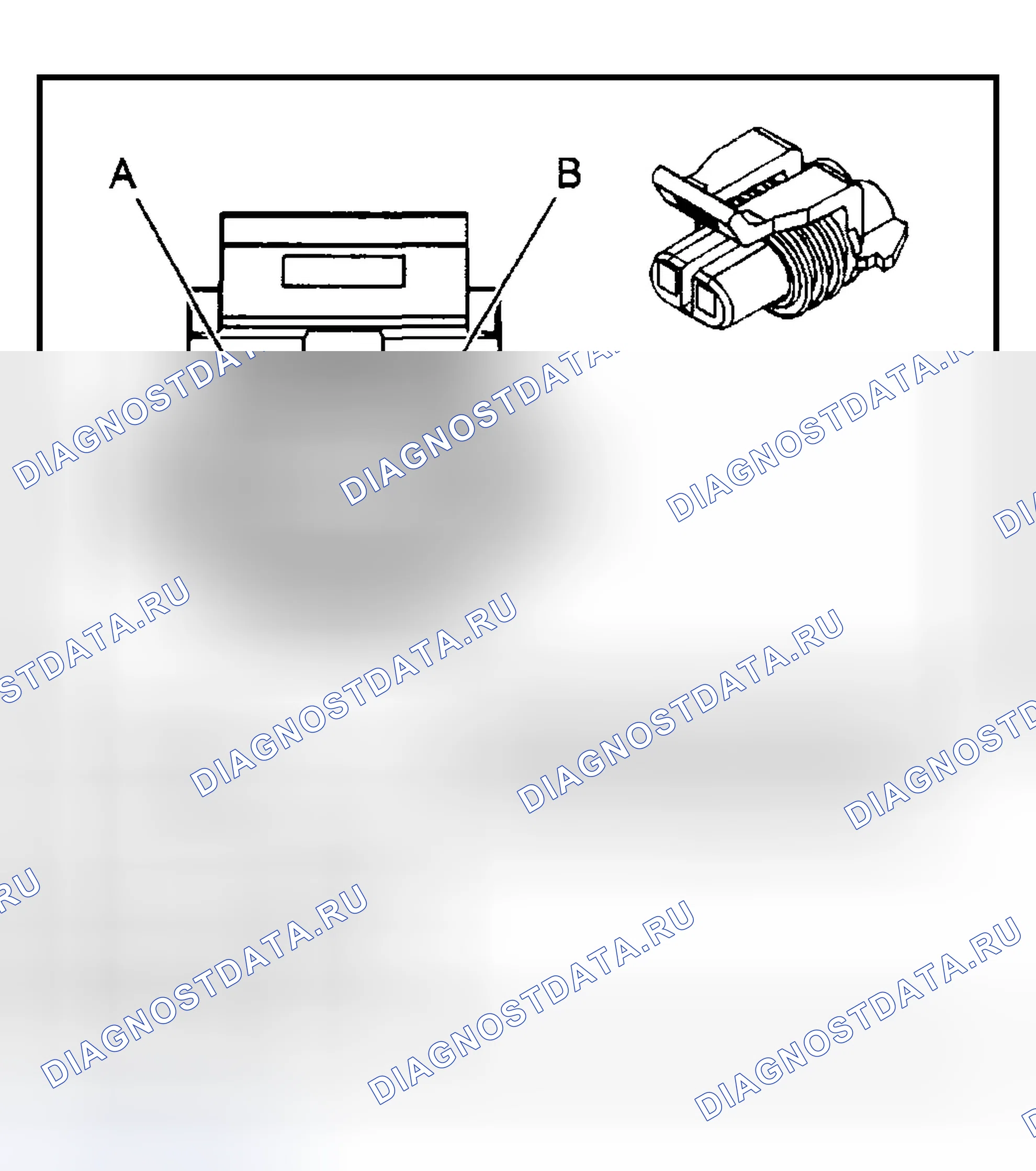 Рис. 4: Вид с торца электрического соединителя двигателя. Chevrolet Silverado 2500 