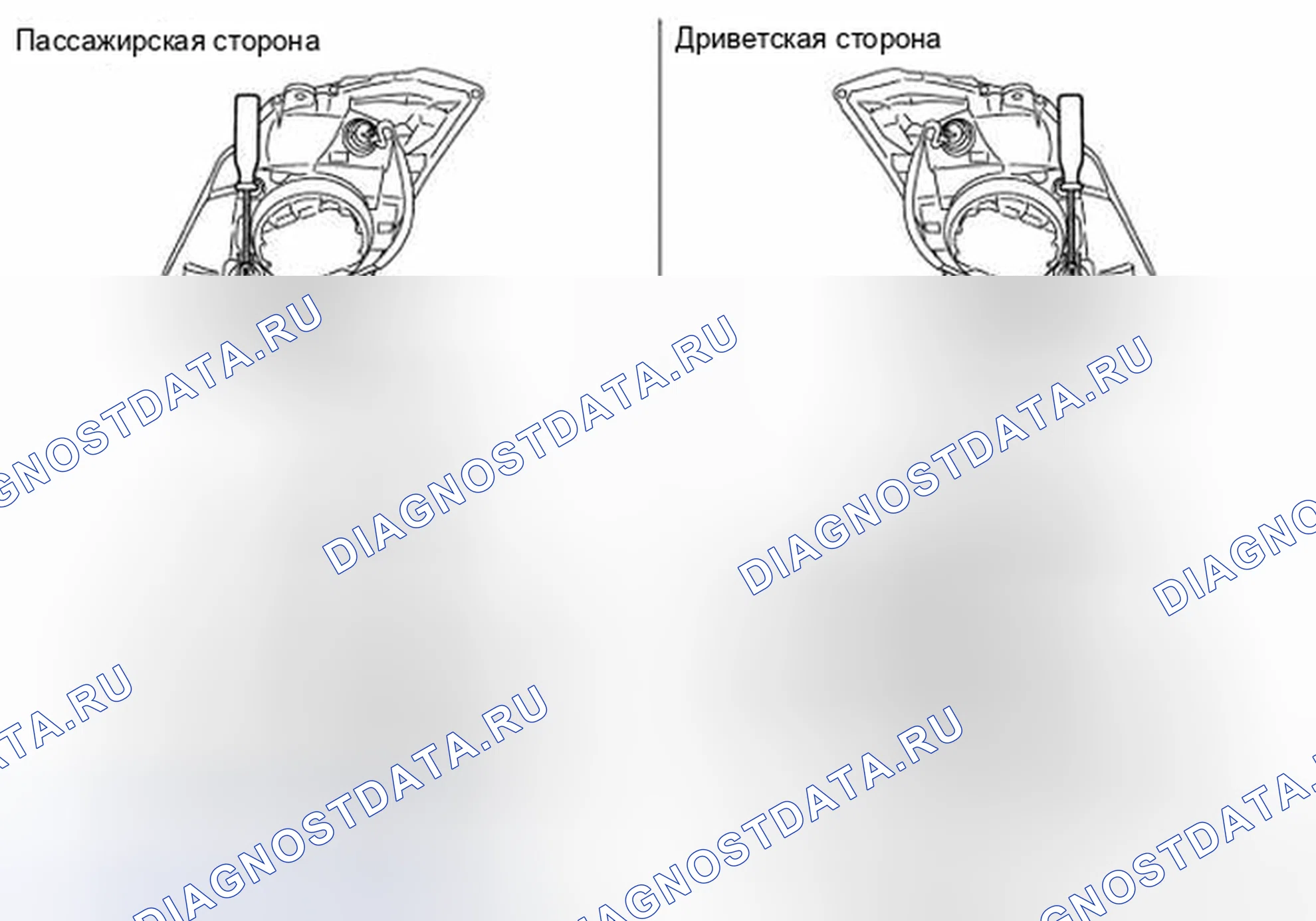 Рис. 23: Идентификация регулировки прицеливания фар. Nissan 350Z I рестайлинг