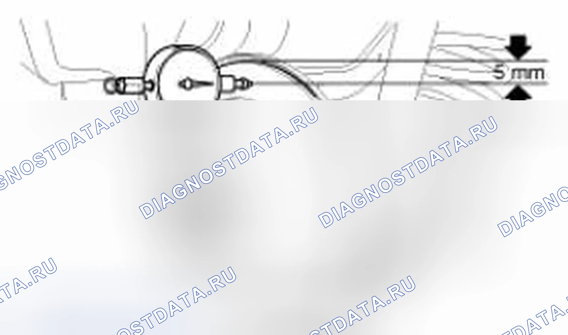 Рис. 46: Проверка биения заднего тормозного диска. Hyundai Tucson II