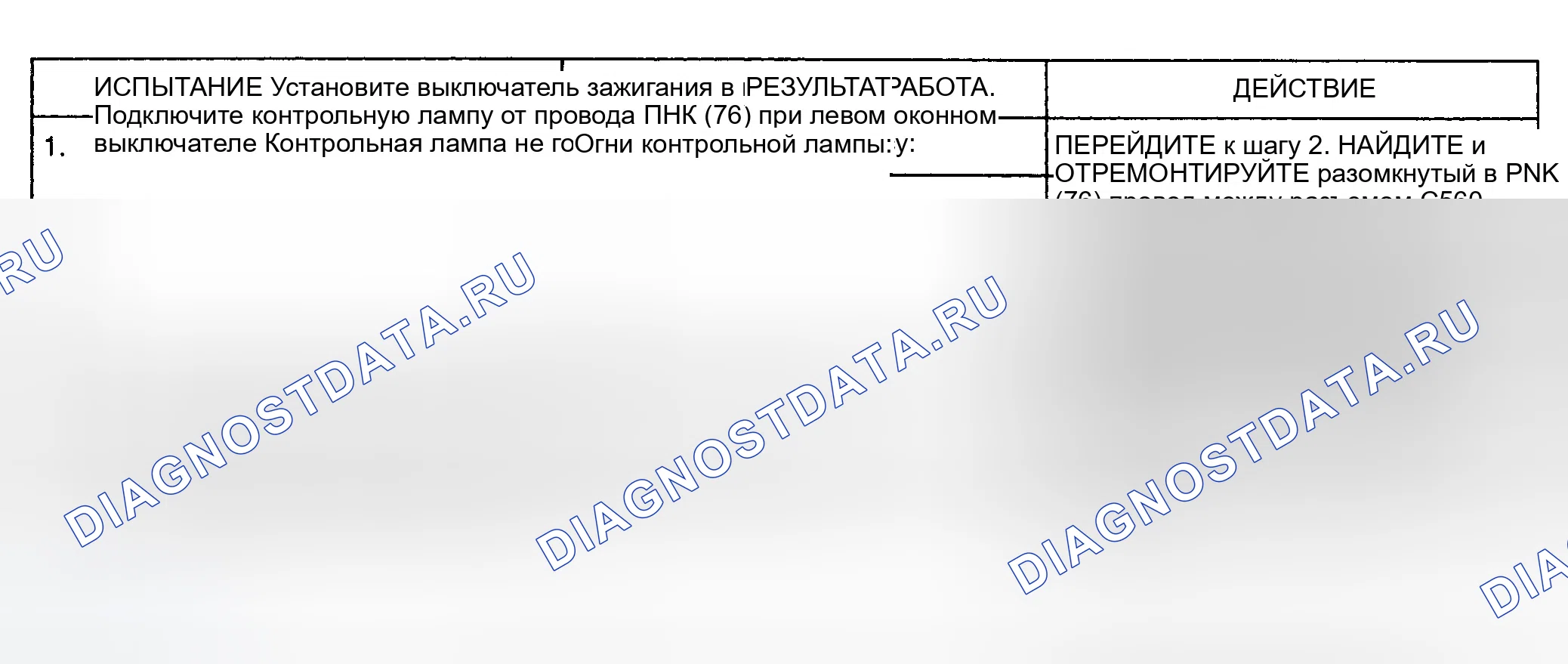 Рис. 19: ТЕСТ A: ОБА ОКНА ПИТАНИЯ НЕ РАБОТАЮТ. GMC Vandura P3500 