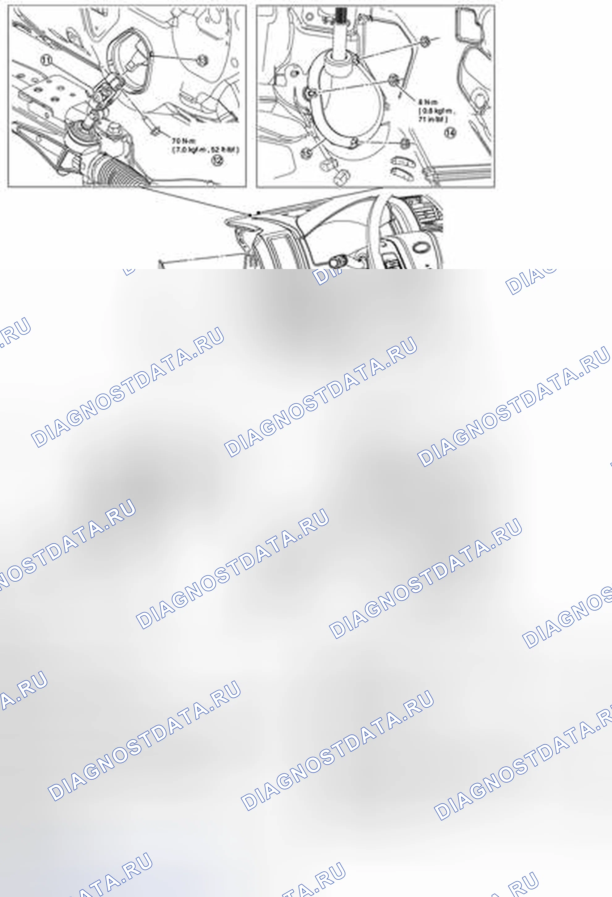 Рис. 27: ДЕМОНТАЖ / МОНТАЖ ВАЛА РУЛЕВОЙ КОЛОНКИ. Mazda Tribute II