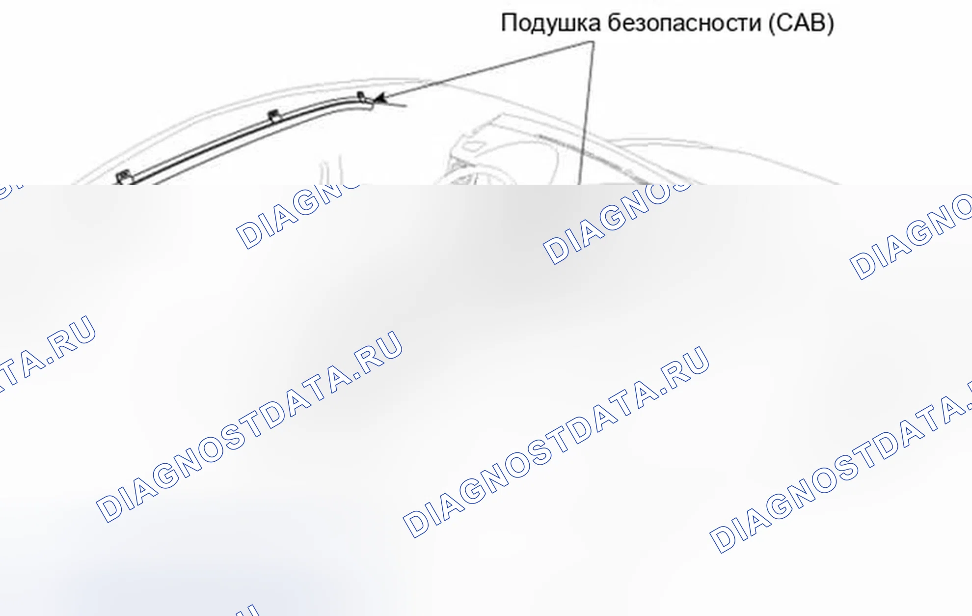 Рис. 31: Навесная подушка безопасности (CAB). Hyundai Equus II