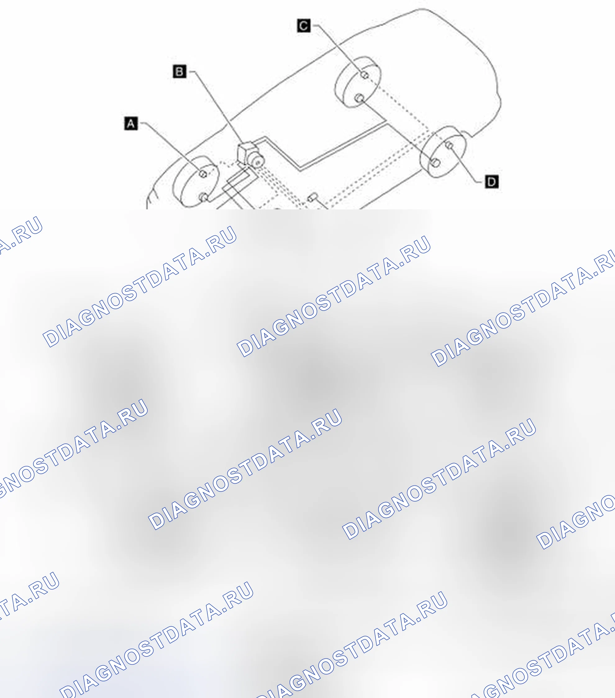 Рис. 7: Определение местоположения компонентов ABS. Nissan Altima L32