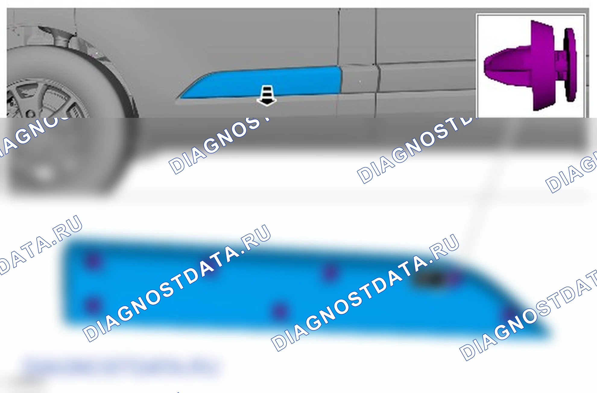 Как снять и установить молдинг передней двери. Ford Transit Custom I