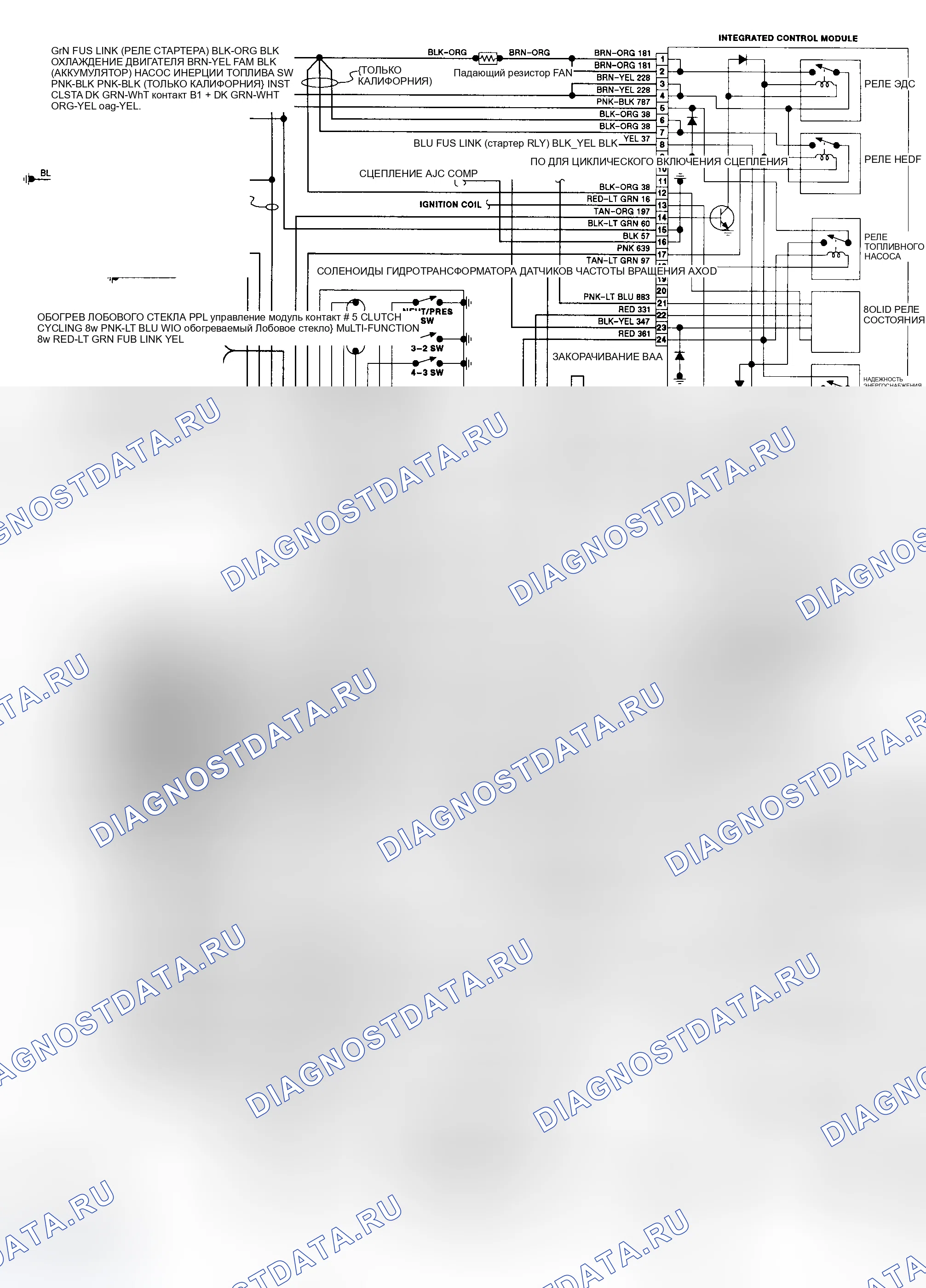 Рис. 67: Схема подключения 3.0L Sable и Taurus MPFI EEC-IV. Ford Taurus I