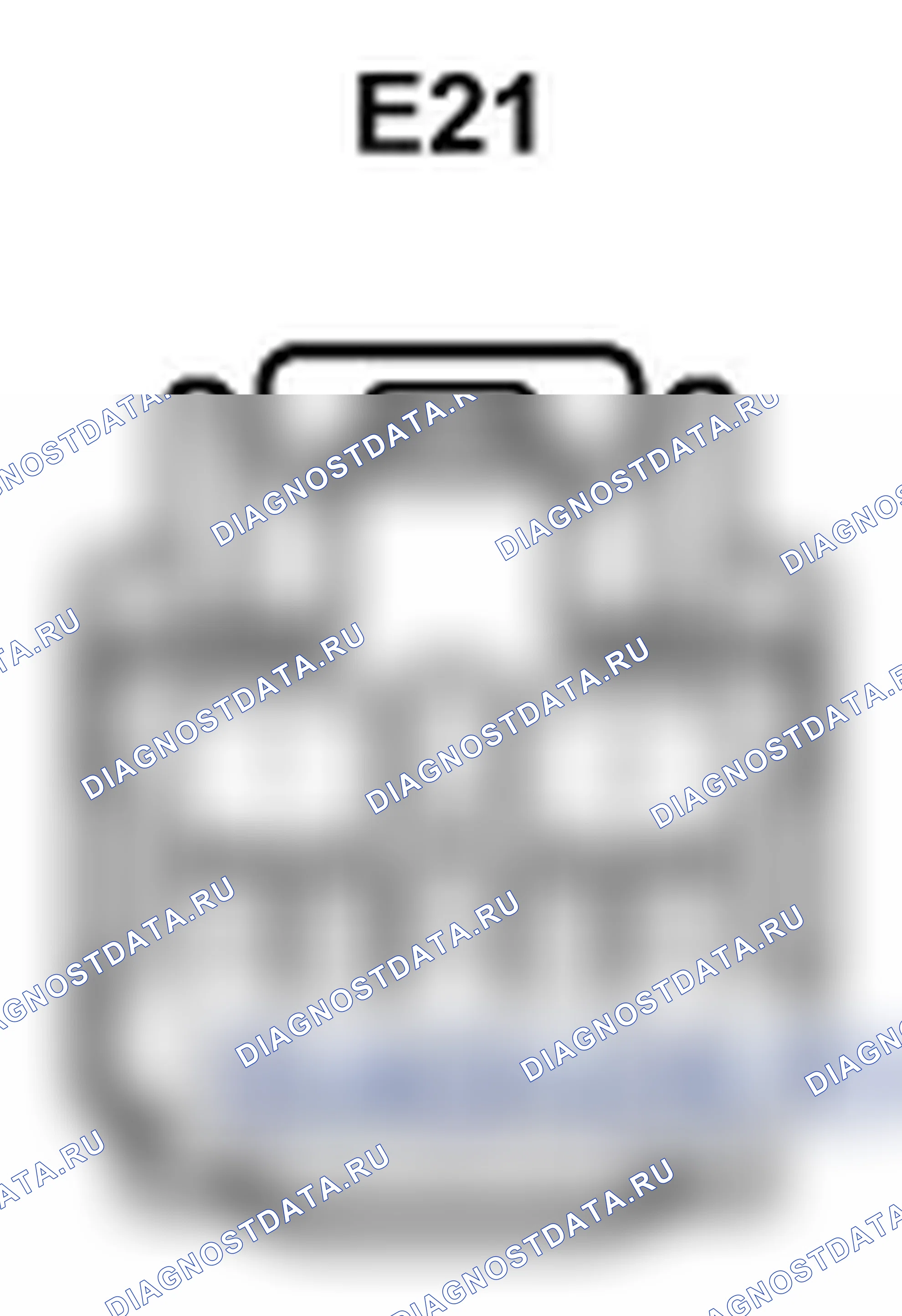 Рис. 555: Вид с торца разъема контроллера тормозов буксировки (E21). Toyota Land Cruiser 200