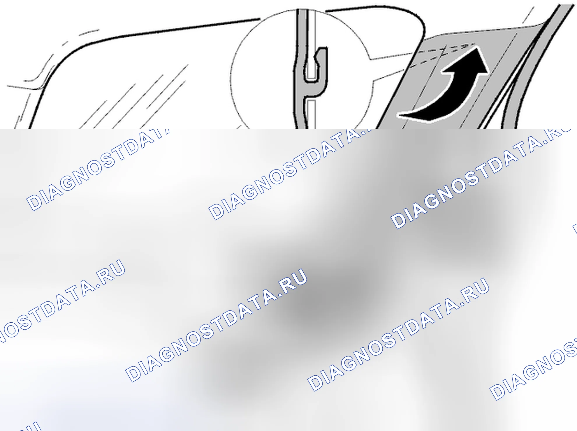 Рис. 106: Установка панели C-образной стойки. Volvo V40 I рестайлинг