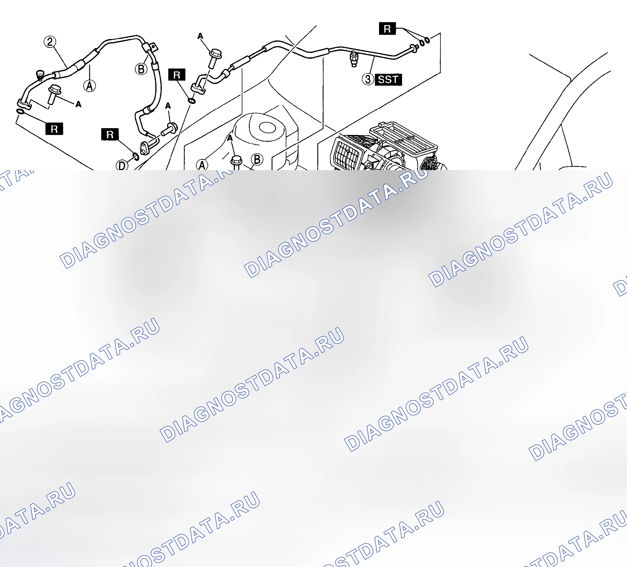 Рис. 7: ДЕМОНТАЖ / МОНТАЖ ЛИНИЙ ХЛАДАГЕНТА. Mazda 5 I