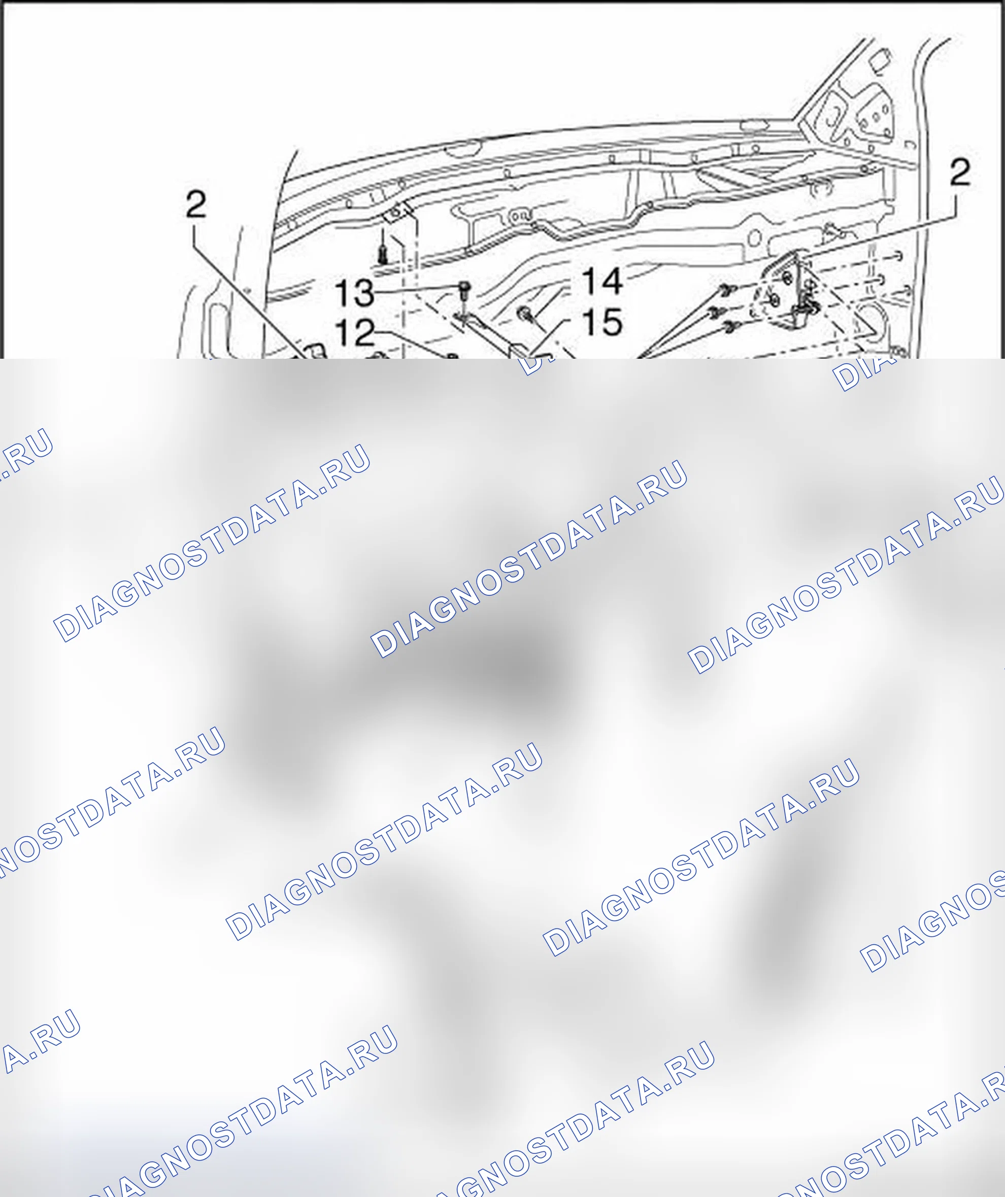 Рис. 40: ОБЩИЙ ВИД ПОПЕРЕЧИНЫ РУЛЕВОЙ КОЛОНКИ В СБОРЕ. Volkswagen New Beetle A4