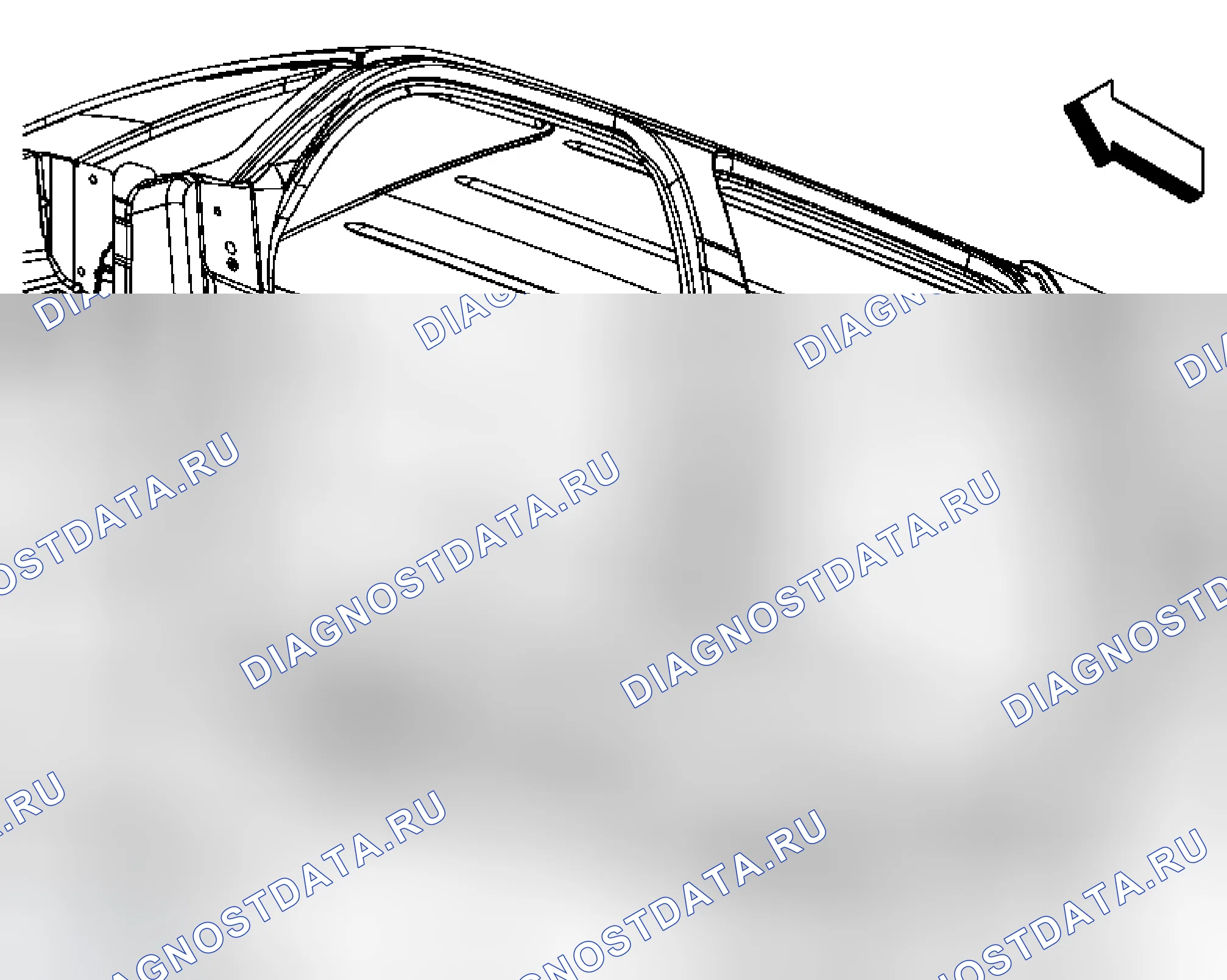 Рис. 34: Замена нижней погодной полосы передней и задней боковой двери. Chevrolet HHR I