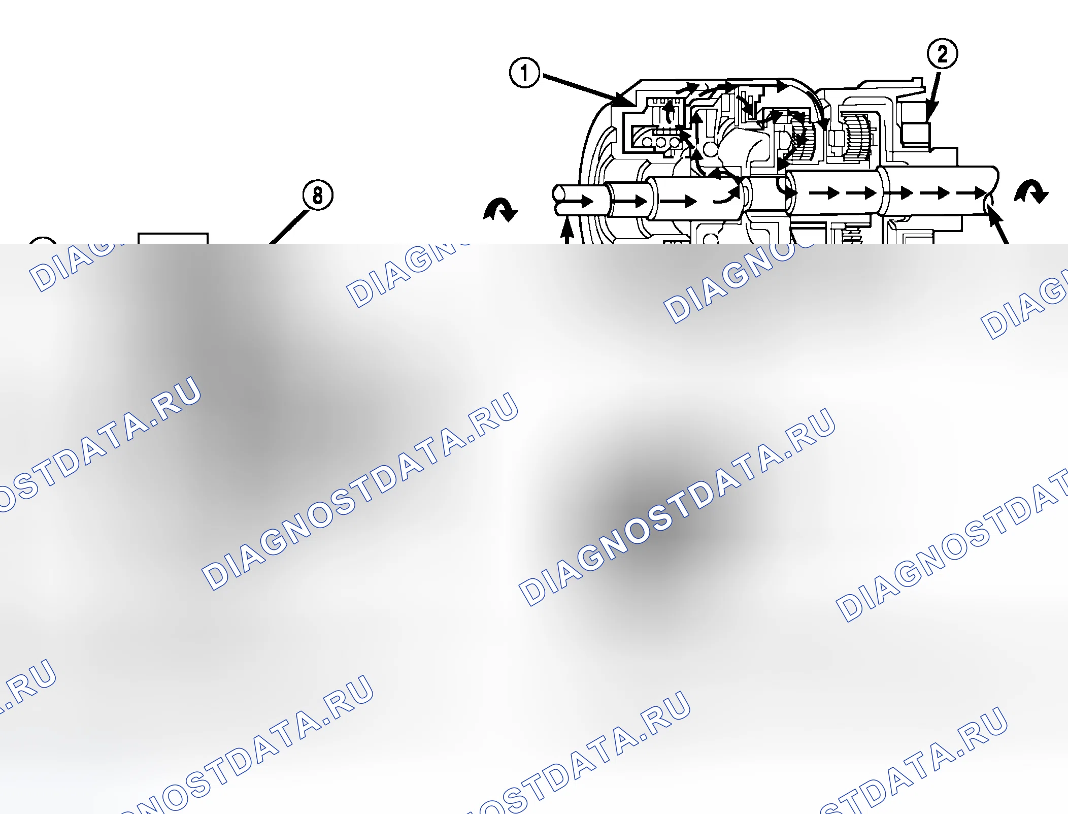 Рис. 359: ПОТОК МОЩНОСТИ ПРЯМОГО ПРИВОДА. Dodge Pickup R2500 