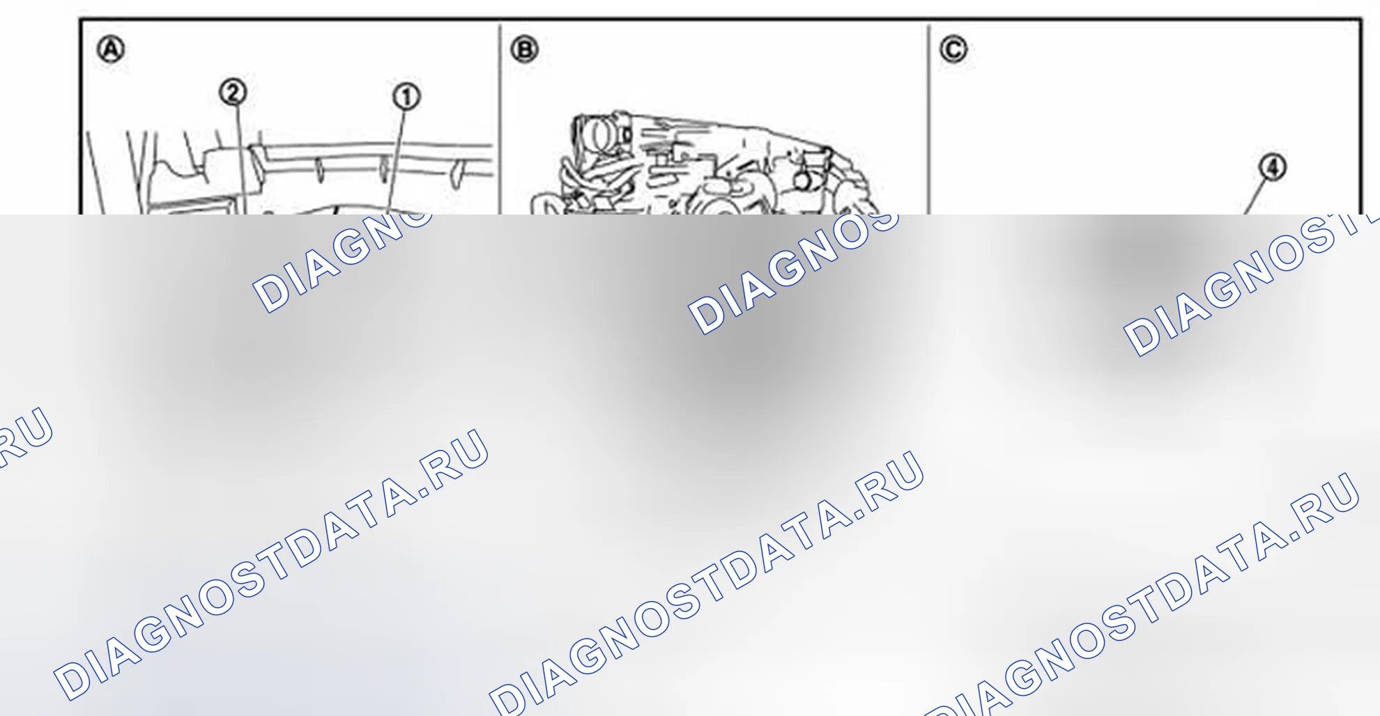 Рис. 17: Расположение компонентов. Infiniti Q60 I