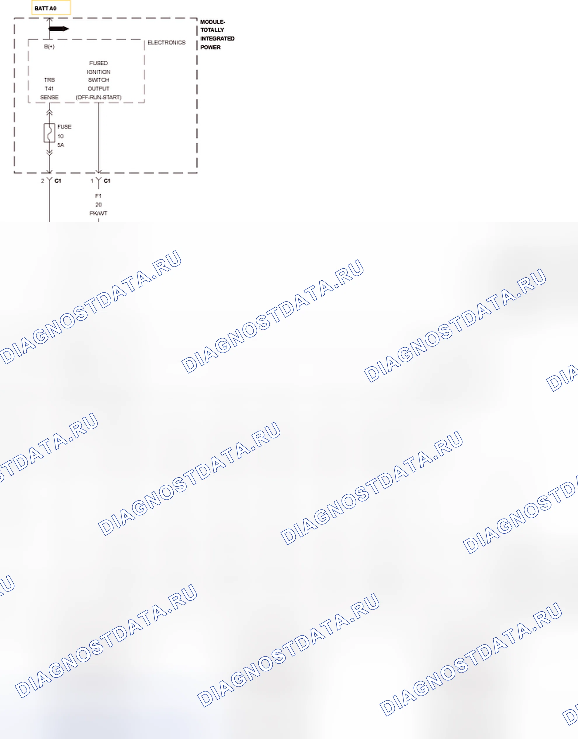 Рис. 937: P0707 - НИЗКИЙ УРОВЕНЬ В ЦЕПИ ДАТЧИКА ДИАПАЗОНА ПЕРЕДАЧИ. RAM Pickup 2500 