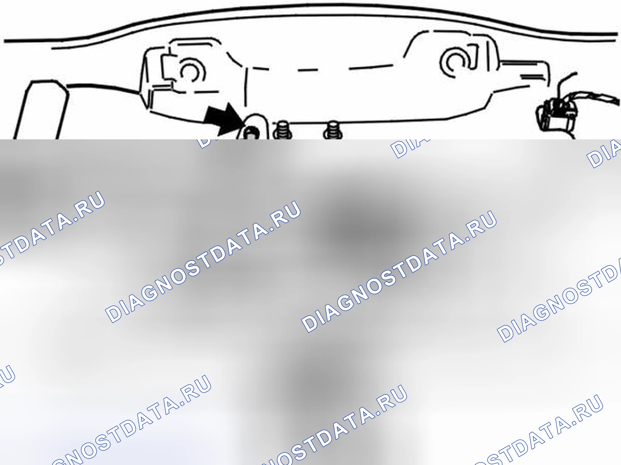 Рис. 423: СНЯТИЕ МЕХАНИЗМА БЛОКИРОВКИ ВЕРХНЕЙ ДВЕРИ БАГАЖНИКА. Volvo XC90 I